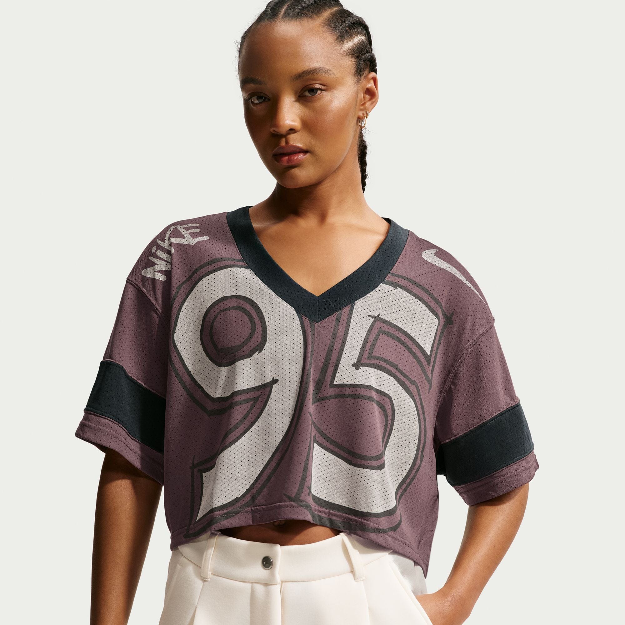 Nike Sportswear Women's Oversized Cropped Jersey Smoke Grey