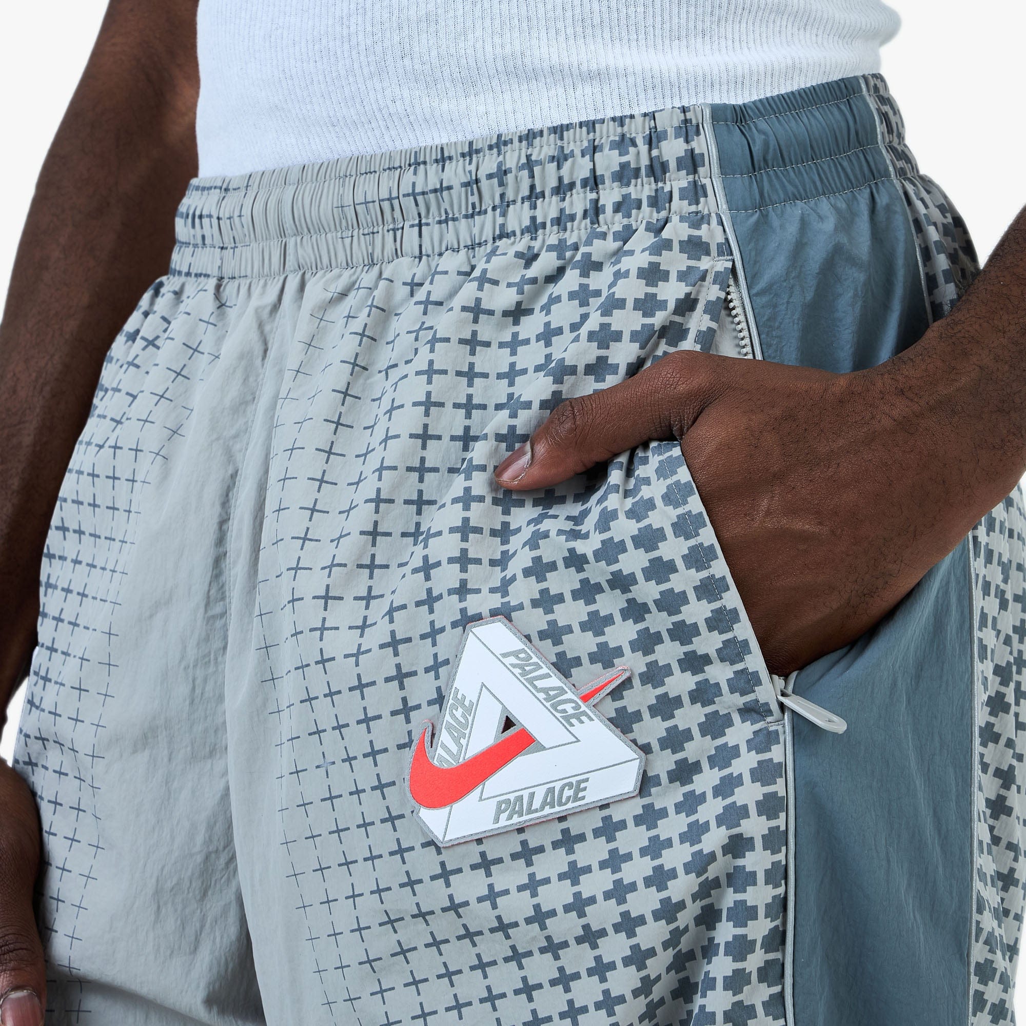 Nike x England x Palace Tracksuit Bottoms Pewter Grey / Cool Grey - Bright Crimson