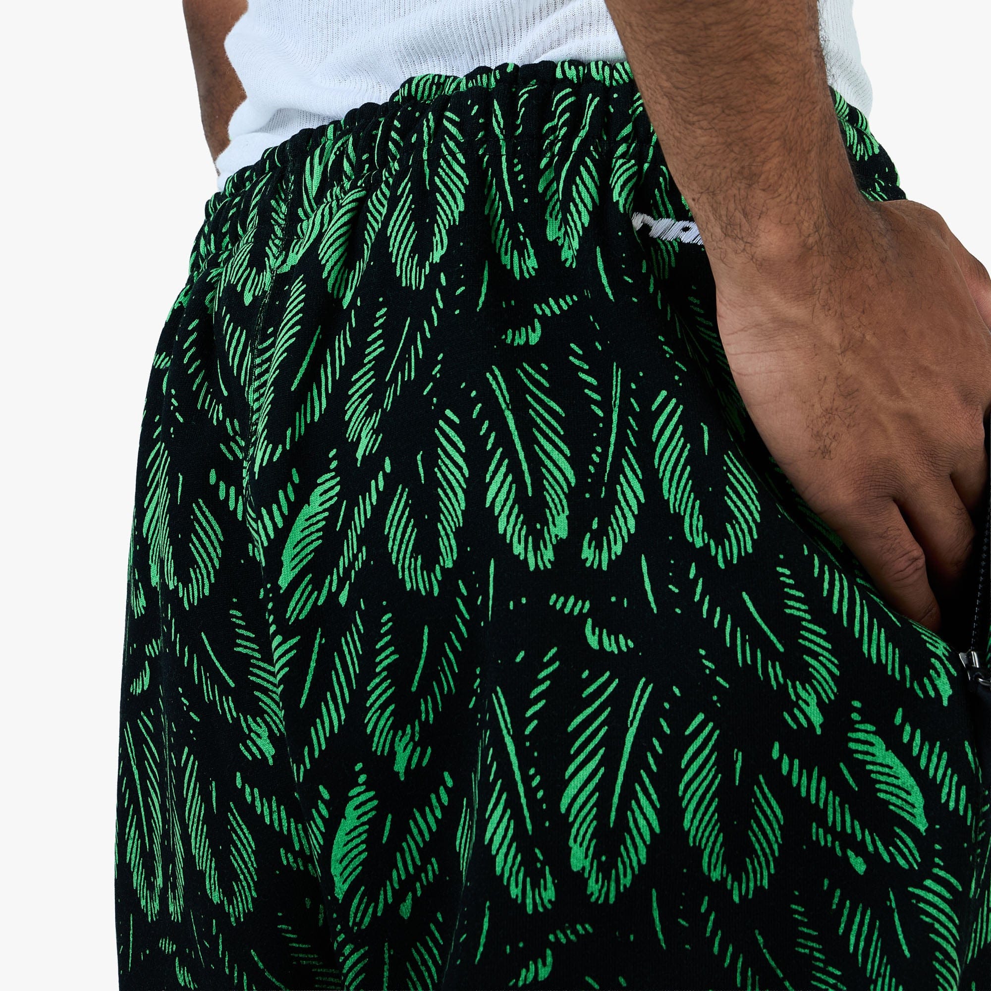 Nike x Nigeria x Slawn Fleece Trousers Black / Poison Green - White