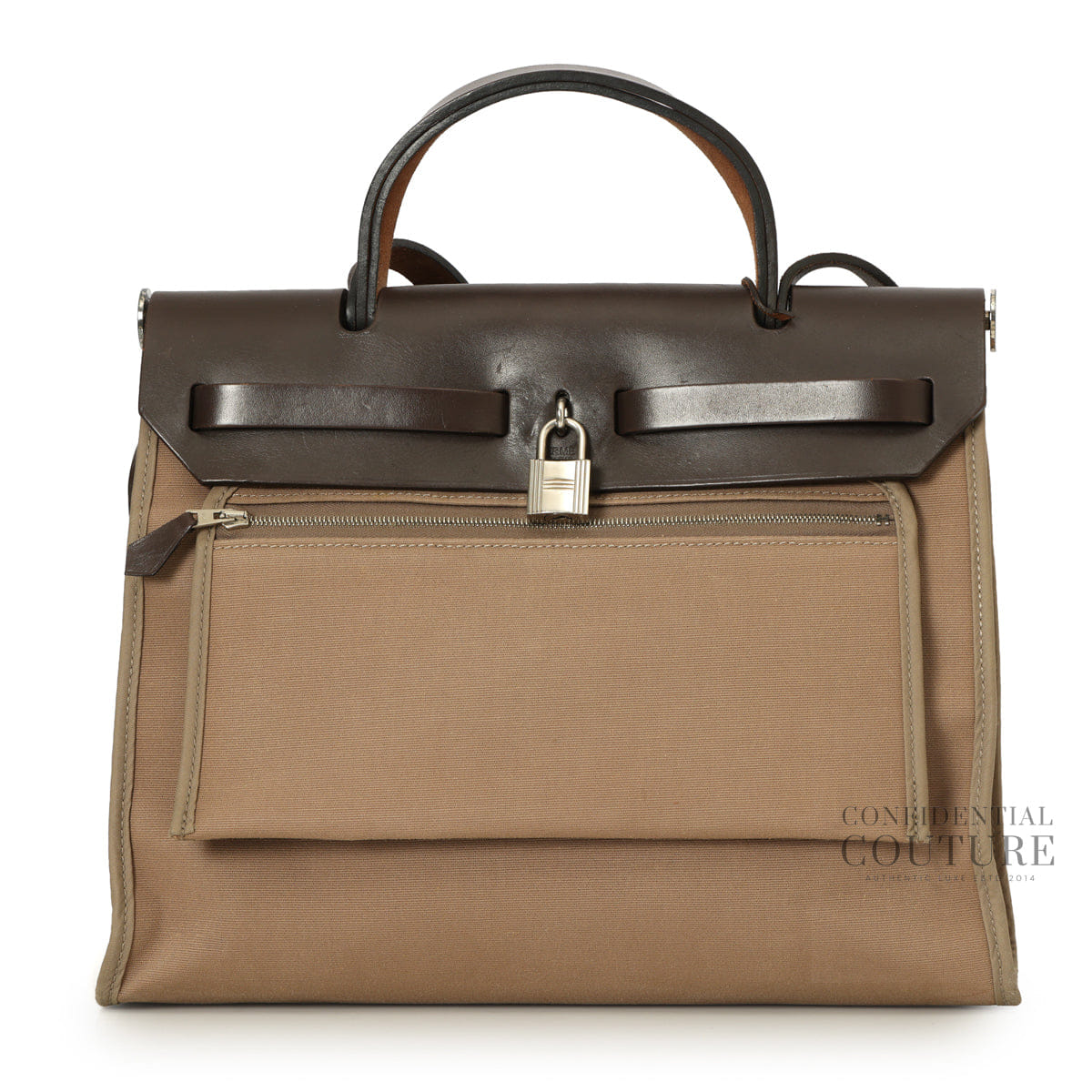 Hermes Herbag Zip 31 Étoupe / Ébène Bag