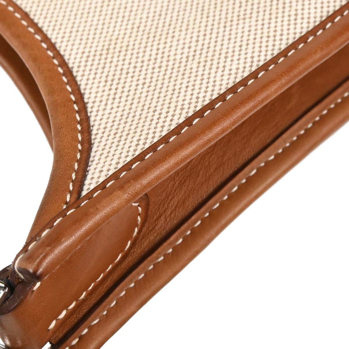 Hermes Natural Toile H Barenia Evelyne 2 PM Shoulder Bag