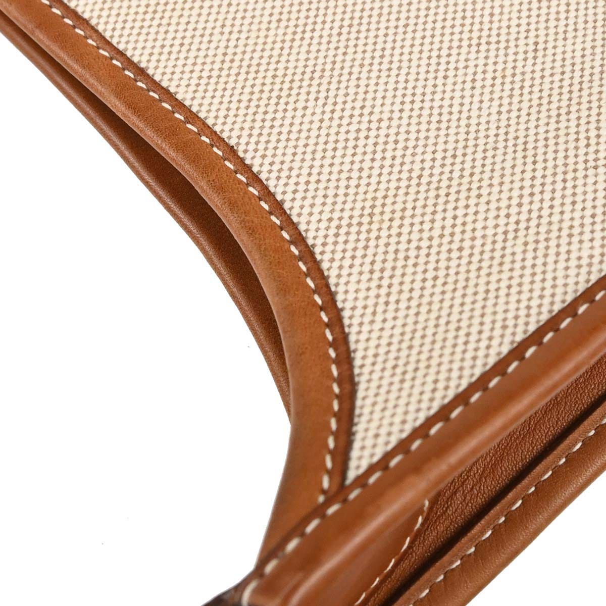 Hermes Natural Toile H Barenia Evelyne 2 PM Shoulder Bag