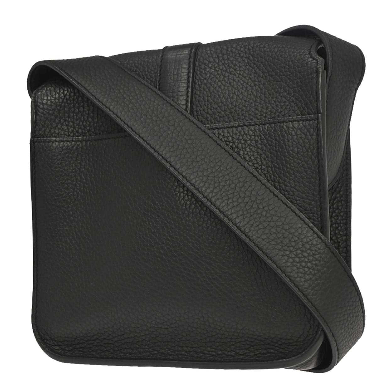 Hermes 2013 Black Taurillon Clemence Pochette Steve Shoulder Bag
