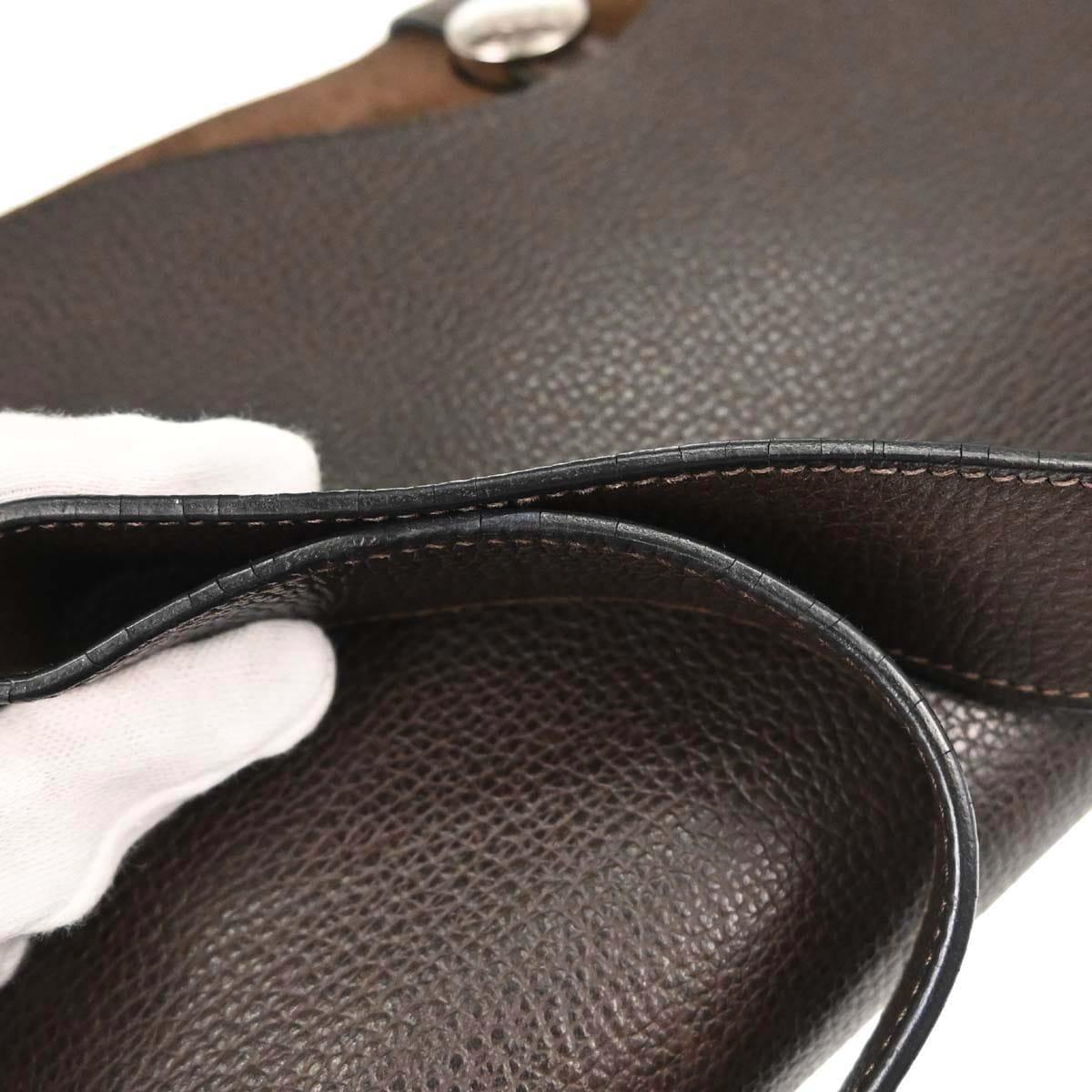 Hermes 2005 Cafe Toile Officier Vache Liegee Sac Colorado MM Shoulder Bag