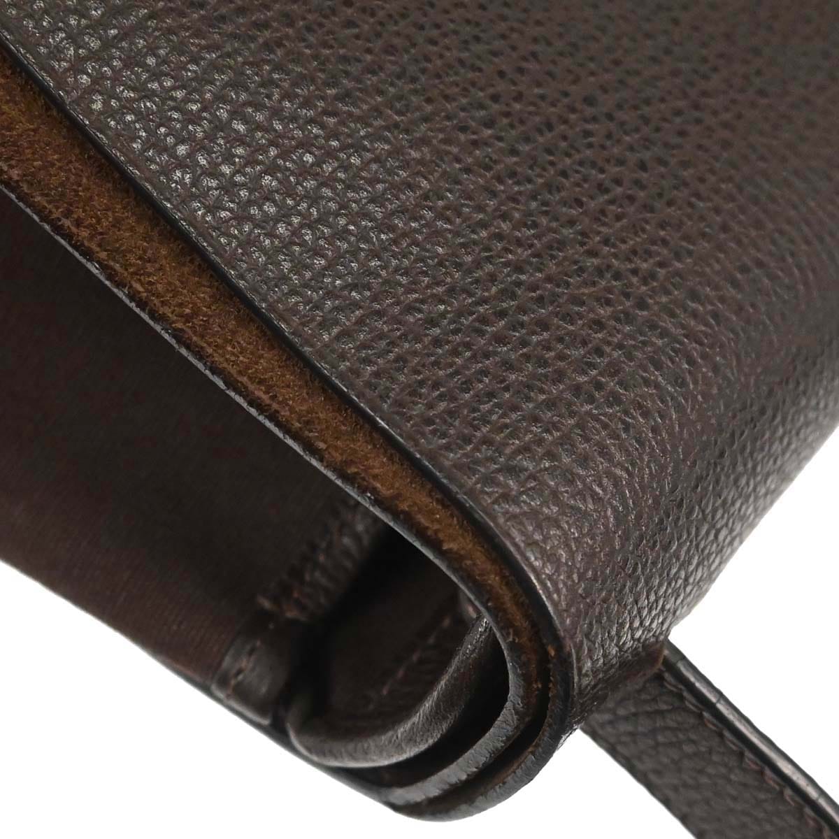 Hermes 2005 Cafe Toile Officier Vache Liegee Sac Colorado MM Shoulder Bag
