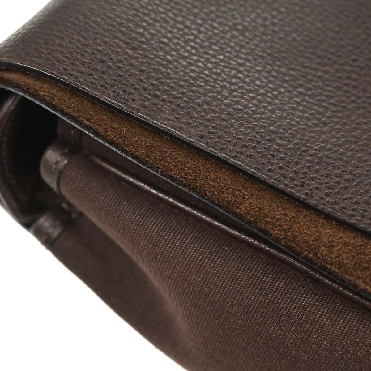 Hermes 2005 Cafe Toile Officier Vache Liegee Sac Colorado MM Shoulder Bag