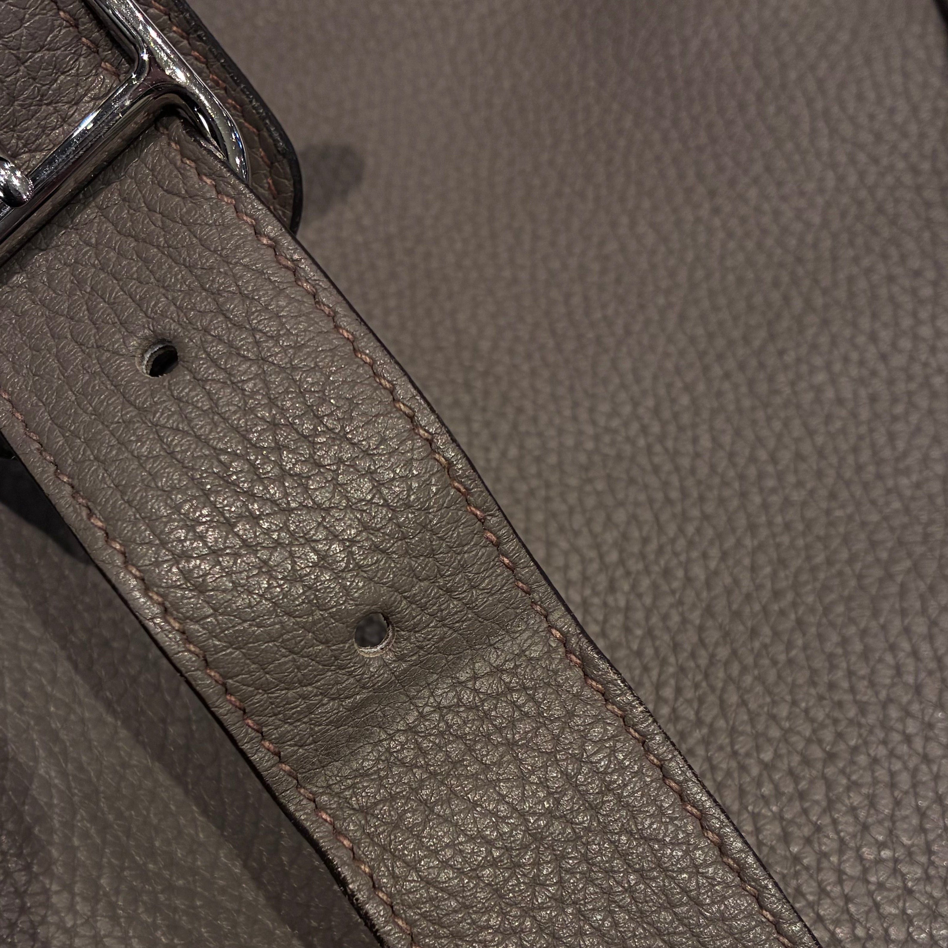 Hermes Etain Taurillon Clemence Steve Caporal 27 Shoulder Bag