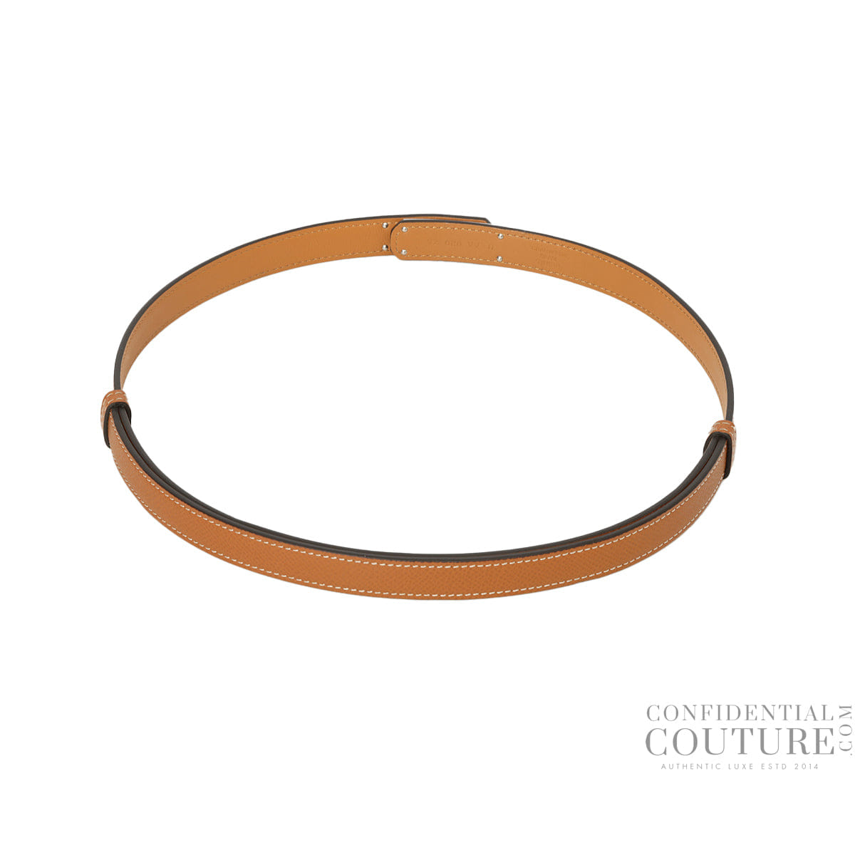 Hermes Kelly 18 Veau Epsom Leather Gold Belt With Silver Hardware
