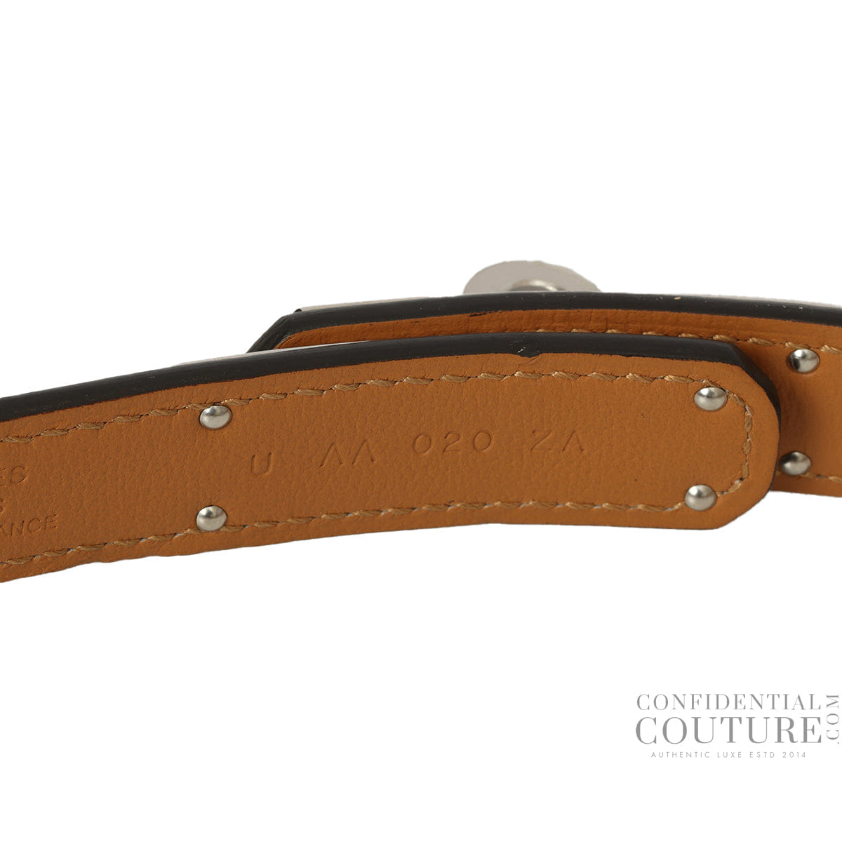 Hermes Kelly 18 Veau Epsom Leather Gold Belt With Silver Hardware