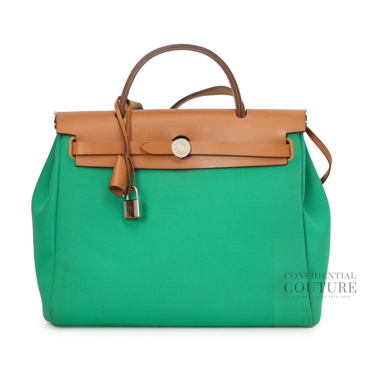 Hermes Herbag Zip Retourne 31 Toile Officier Bicolore Vache Hunter