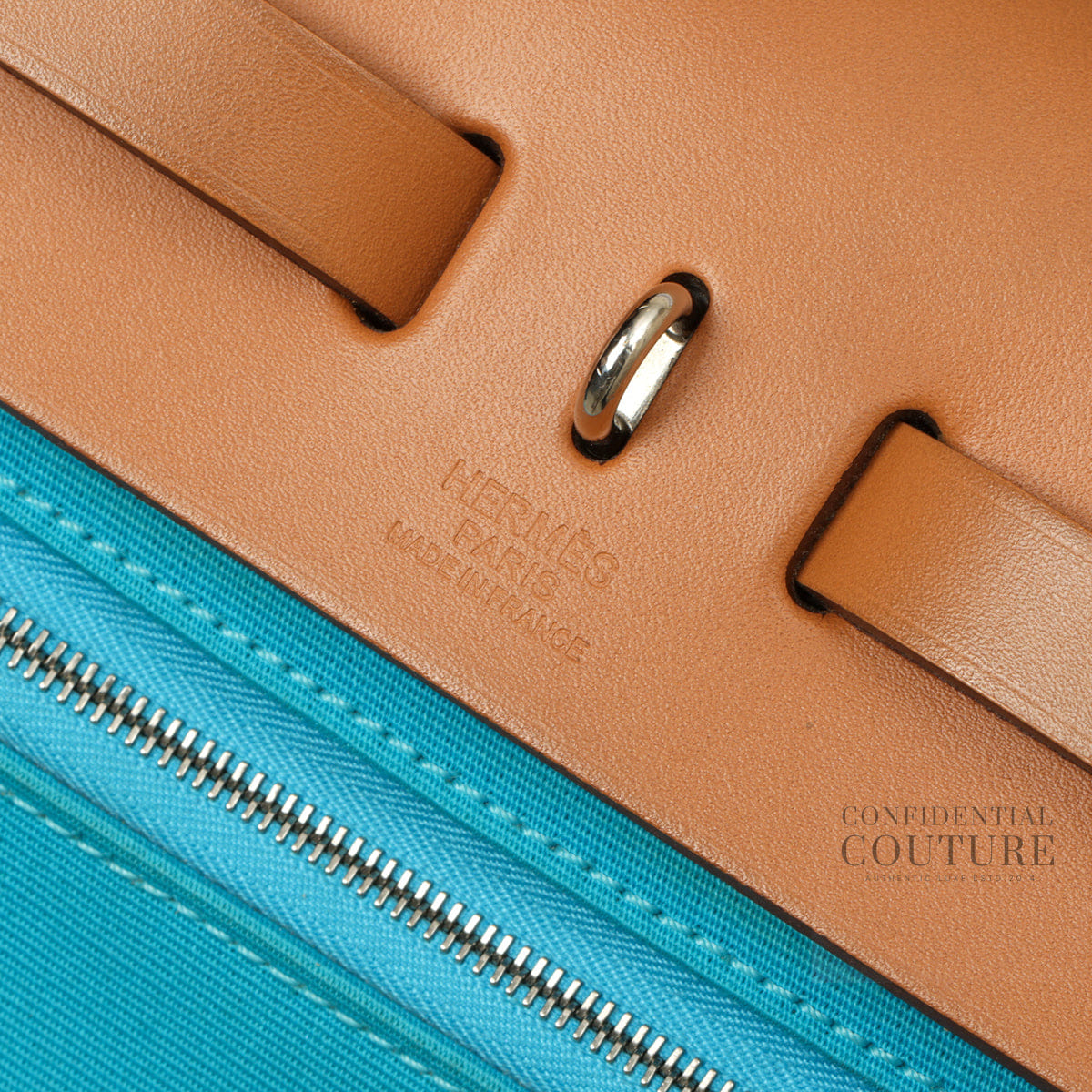 Hermes Herbag Zip Retourne 31 Toile Officier Bicolore Vache Hunter