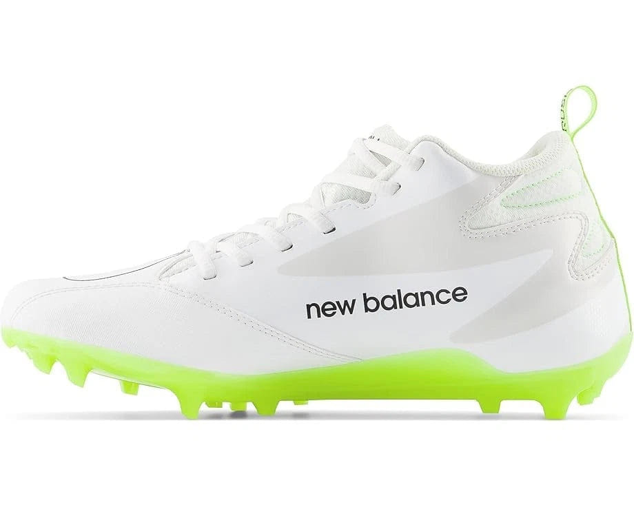 New Balance Rush v4 Mid RUSHMWT4 Mens White Green Molded Lacrosse Cleats DWA2060