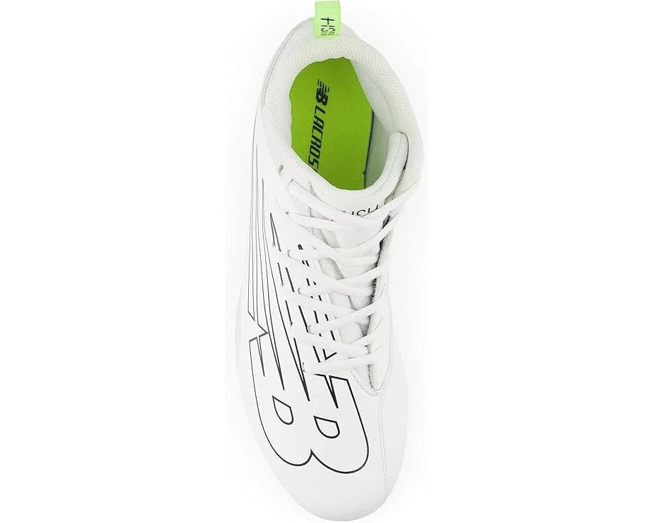 New Balance Rush v4 Mid RUSHMWT4 Mens White Green Molded Lacrosse Cleats DWA2060