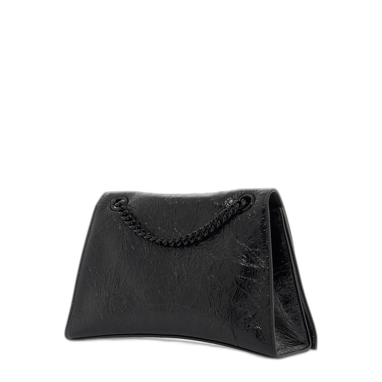 Balenciaga Crush Medium Calfskin Shoulder Bag - Black