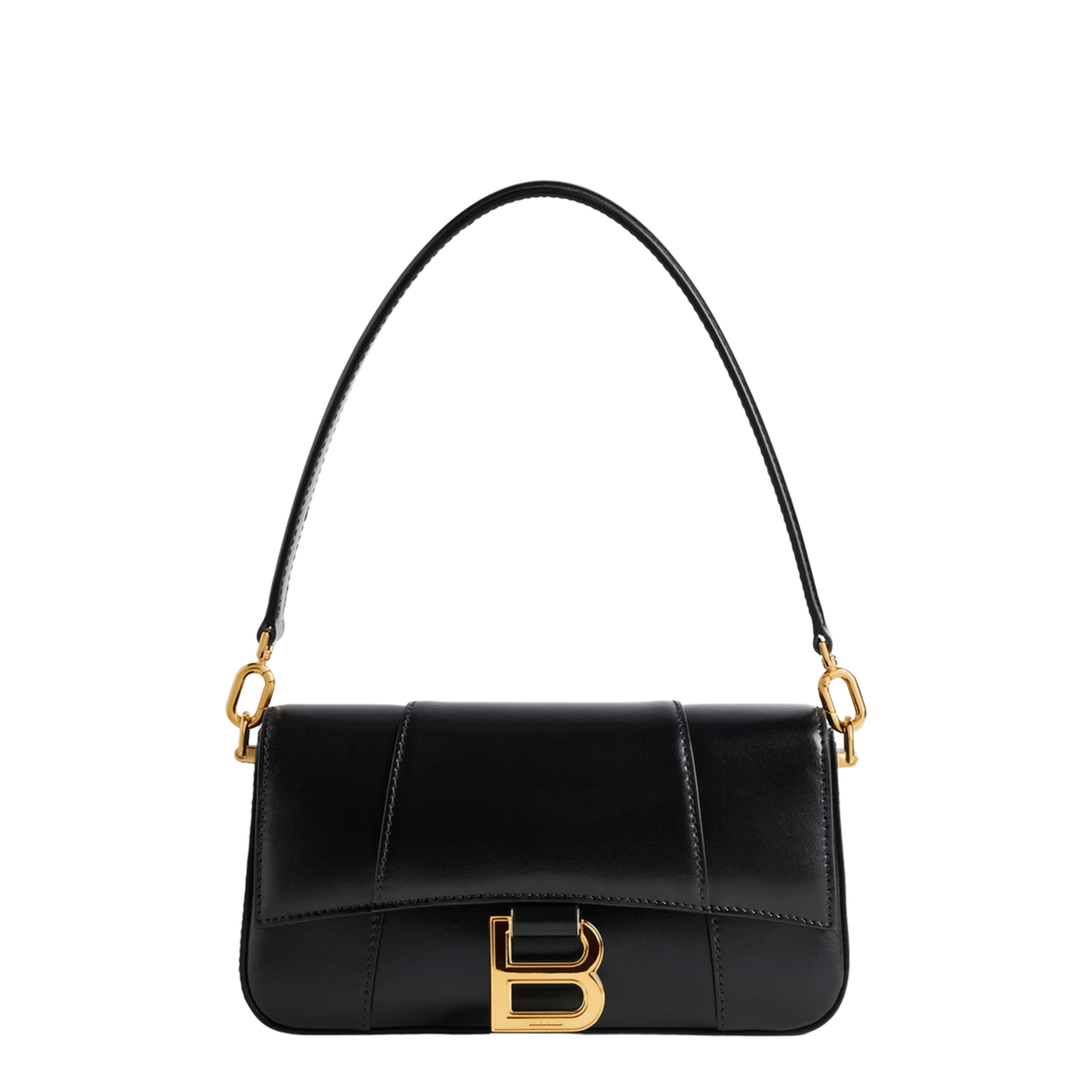 Balenciaga Hourglass Small Calfskin Shoulder Bag - Black