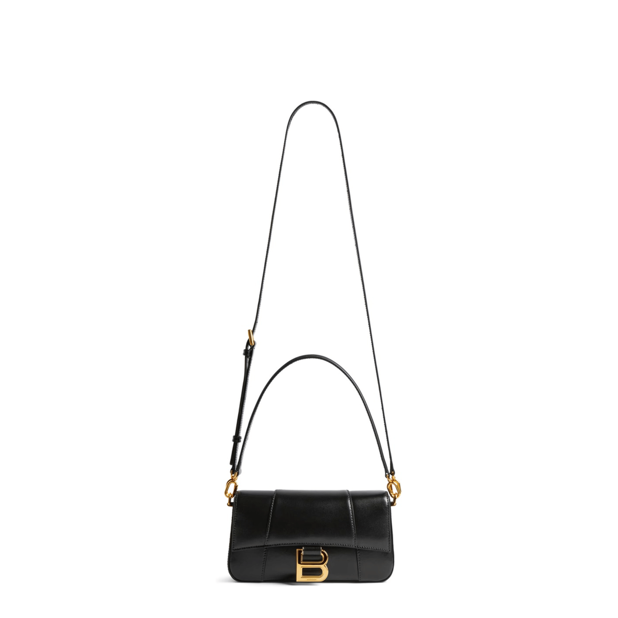 Balenciaga Hourglass Small Calfskin Shoulder Bag - Black
