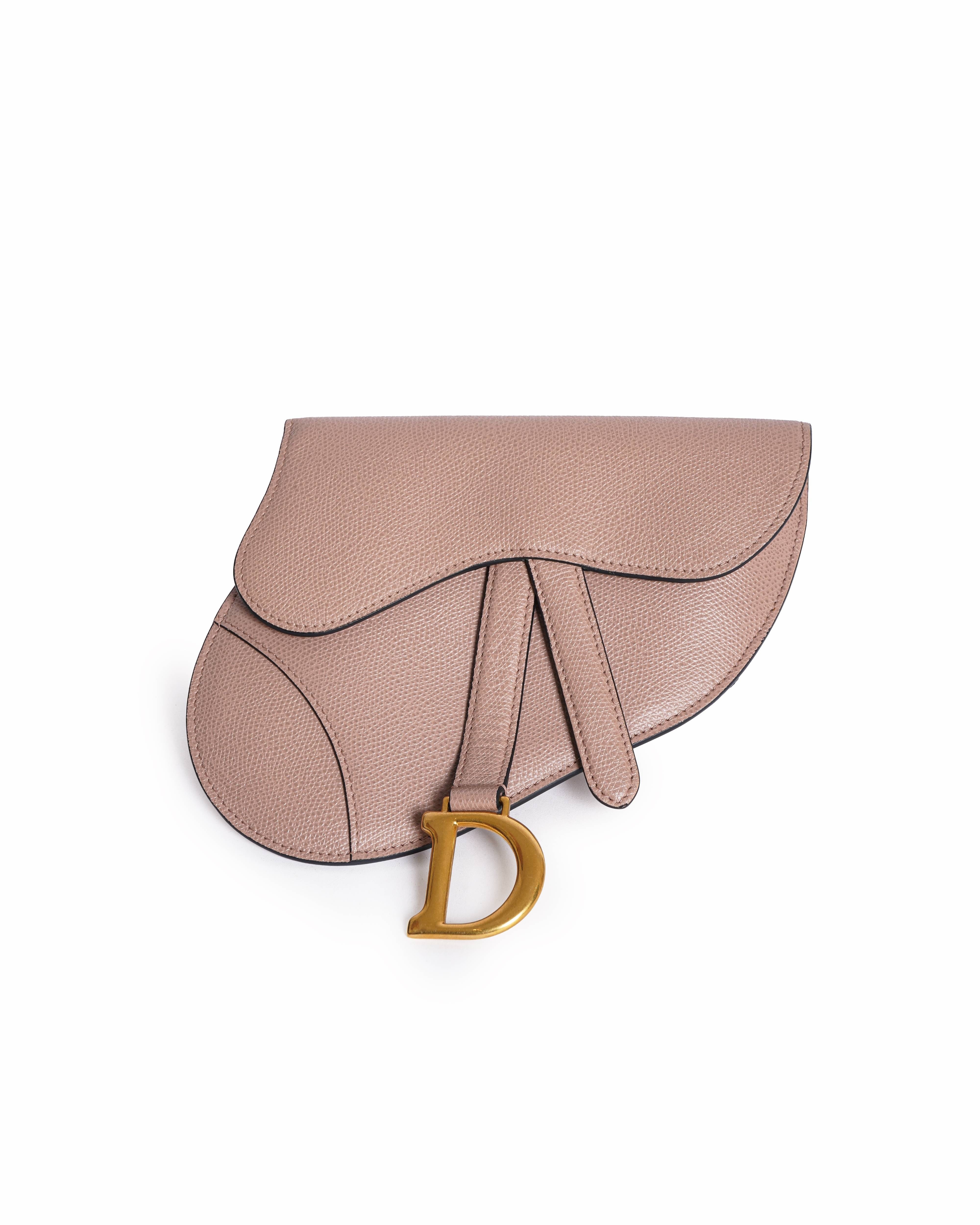 Dior Dusty Pink Leather Saddle Belt Bag