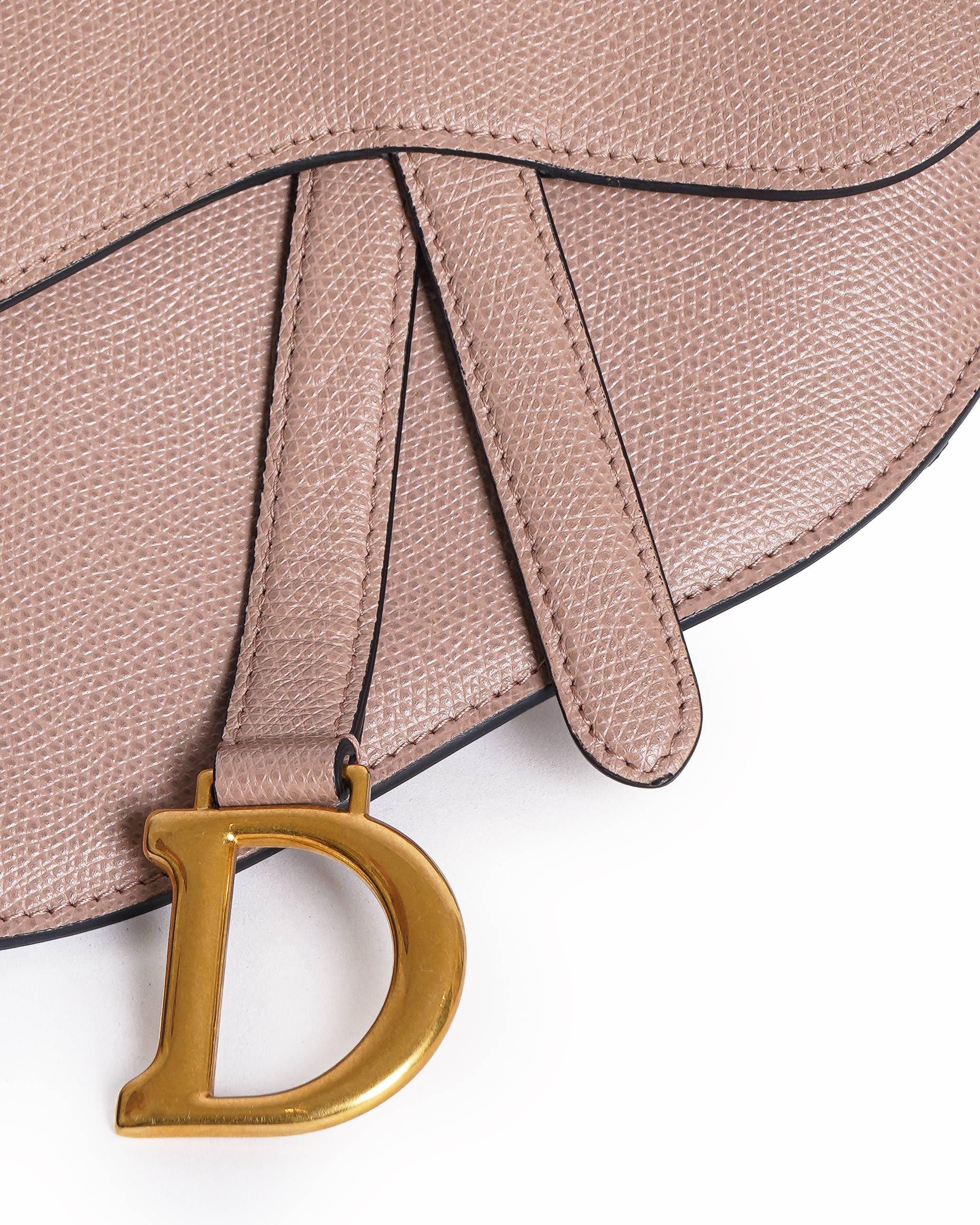 Dior Dusty Pink Leather Saddle Belt Bag