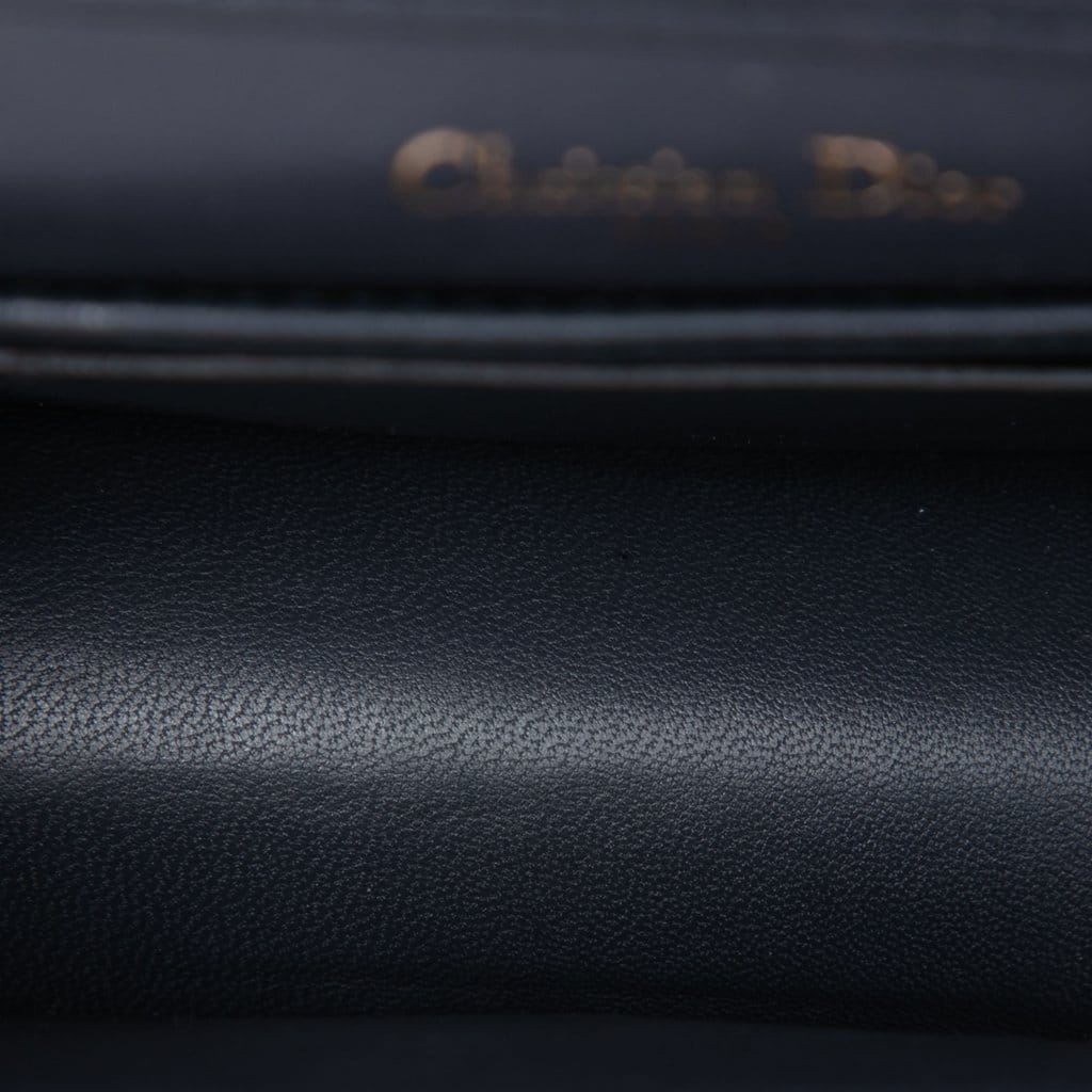 Dior Metallic Patent Microcannage Diorama Wallet on Chain