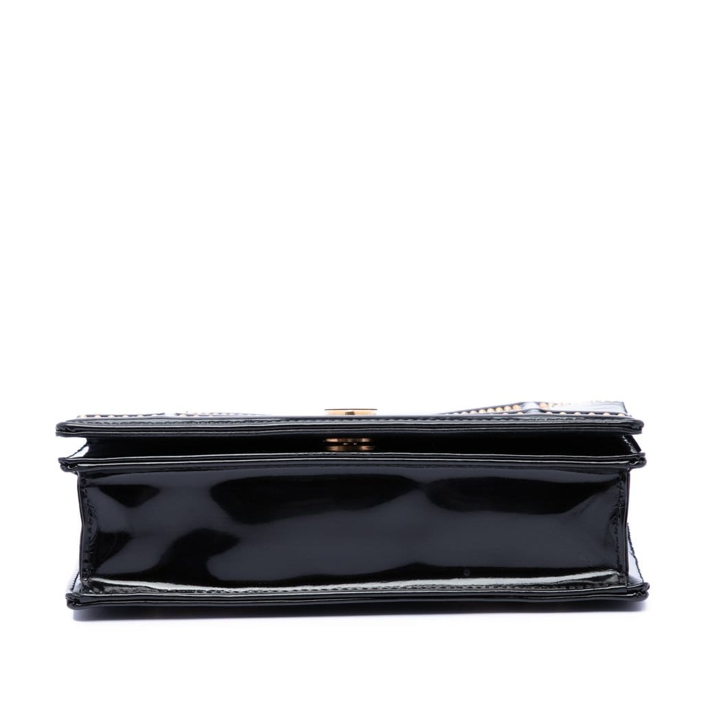 Dior Studded Patent Diorama Top Handle Wallet on Chain