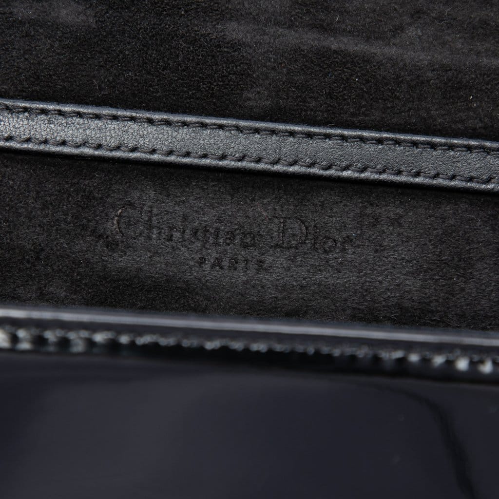 Dior Studded Patent Diorama Top Handle Wallet on Chain