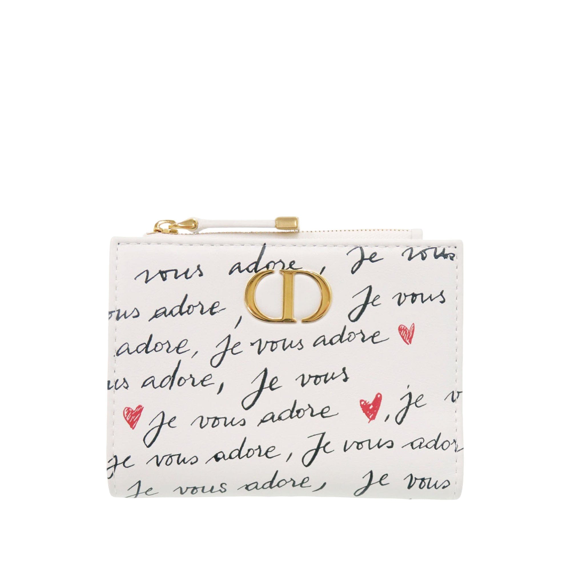 Dior Leather Je Vous Adore Heart Caro Dahlia Wallet