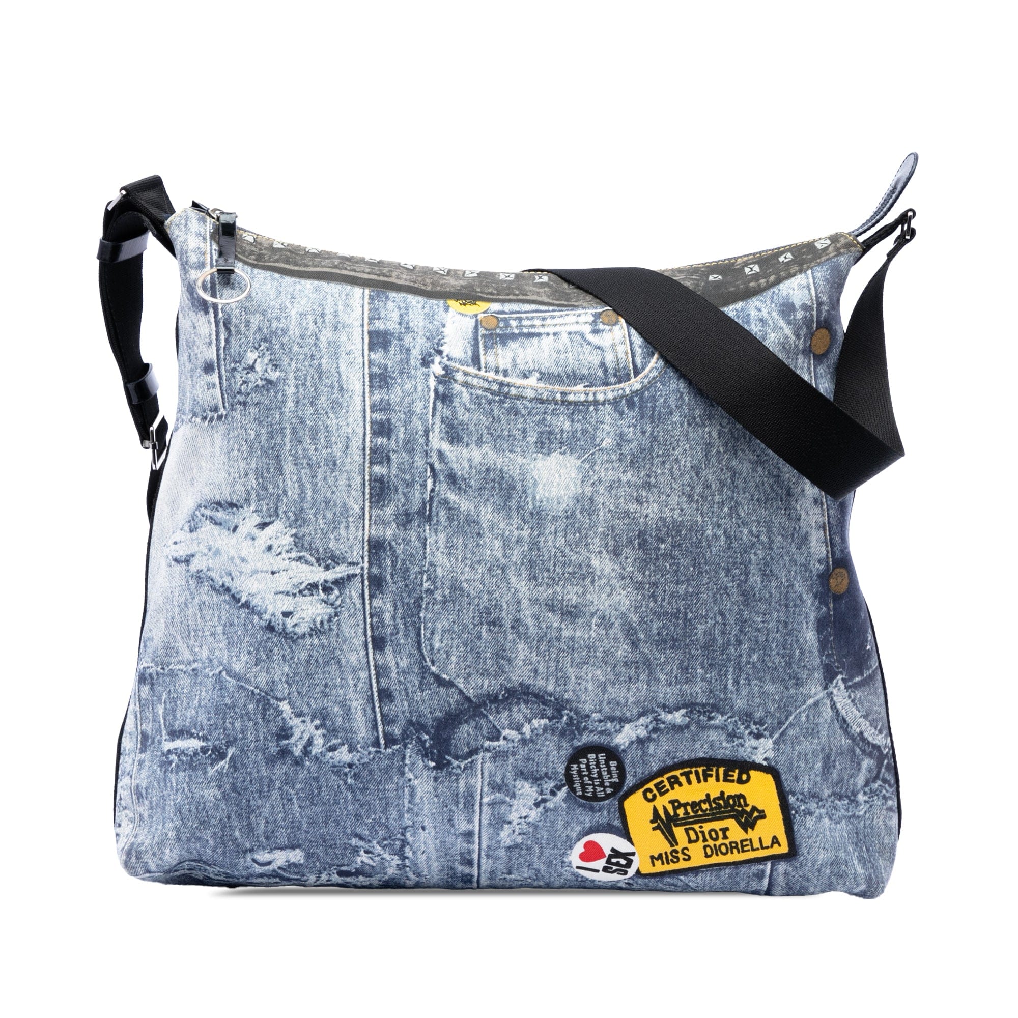 Dior Large Canvas Printed Denim Miss Diorella Messenger Bag