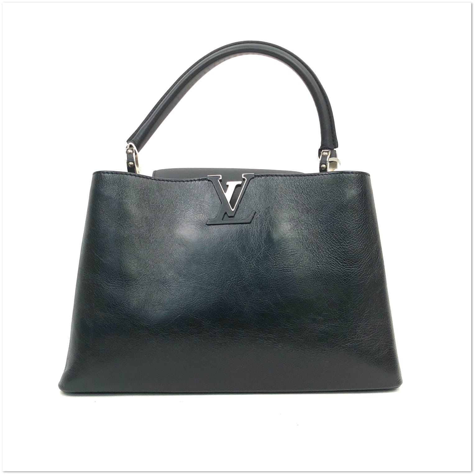 Louis Vuitton Glazed Calfskin Capucines with Silver Hardware T25181980517
