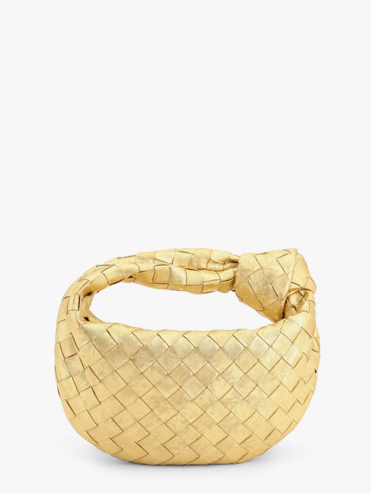 Bottega Veneta Mini Jodie leather handbag with a foggy mirror effect braided motif