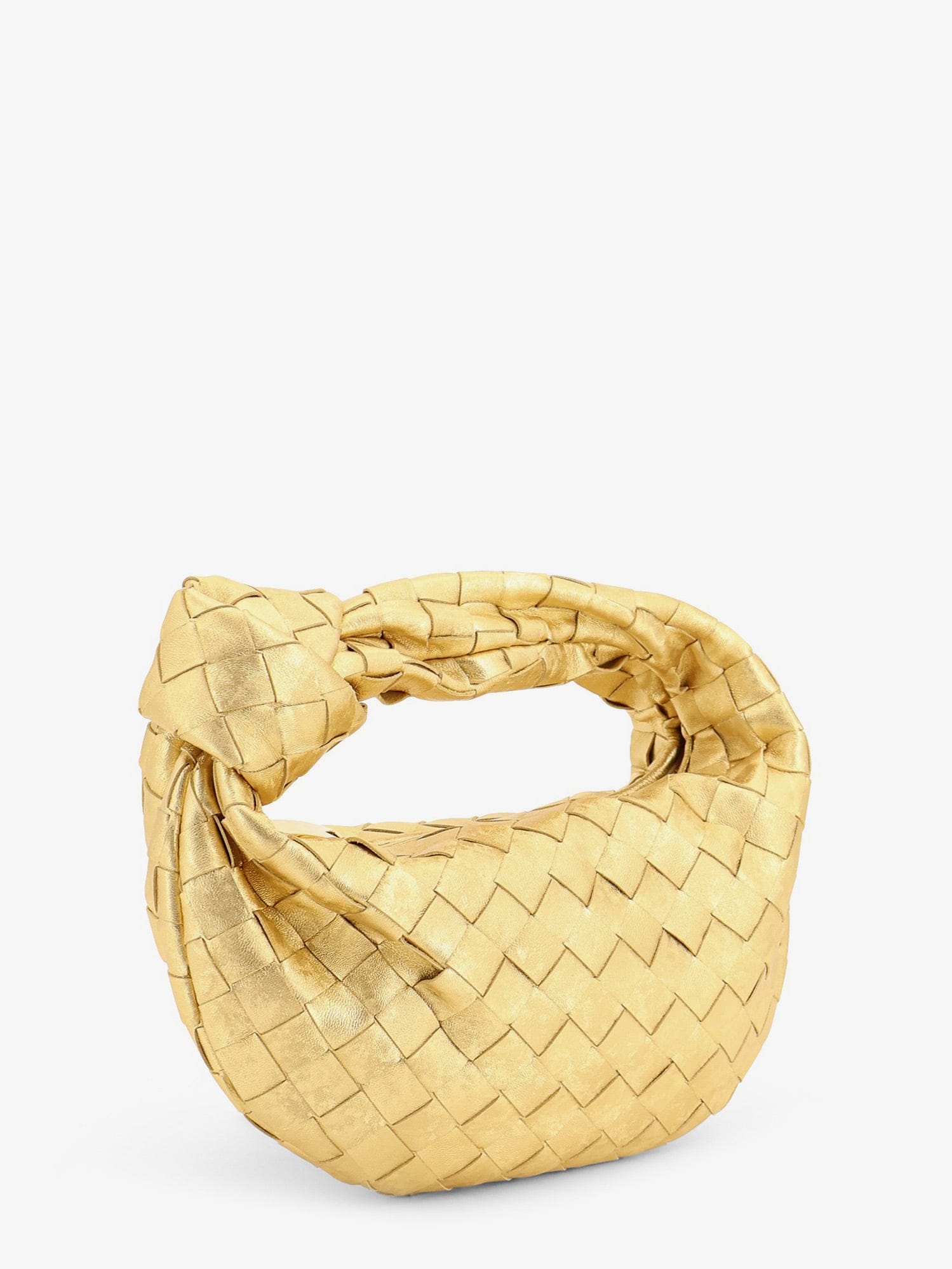 Bottega Veneta Mini Jodie leather handbag with a foggy mirror effect braided motif