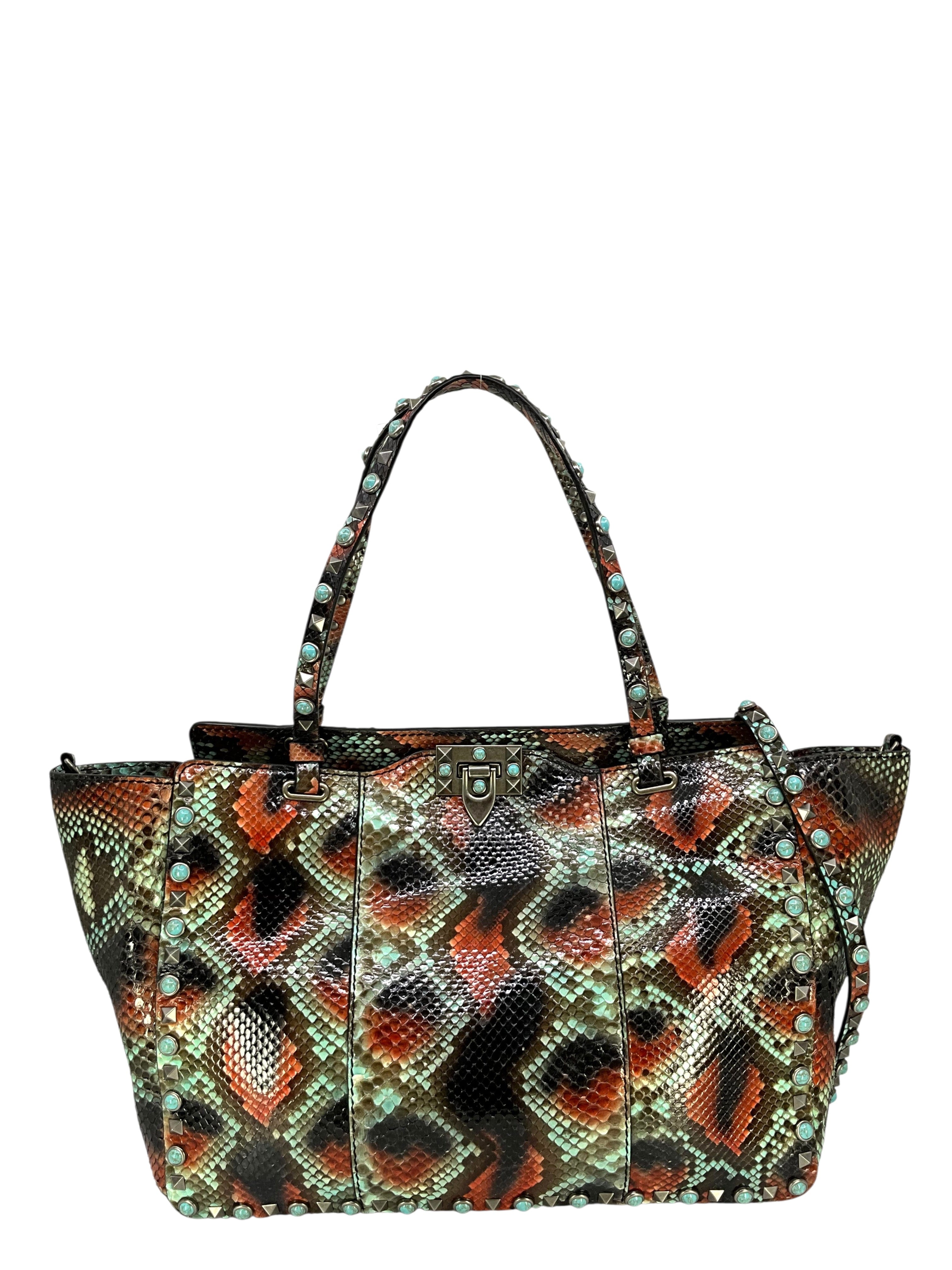 Valentino Garavani Medium Python Rockstud Bag