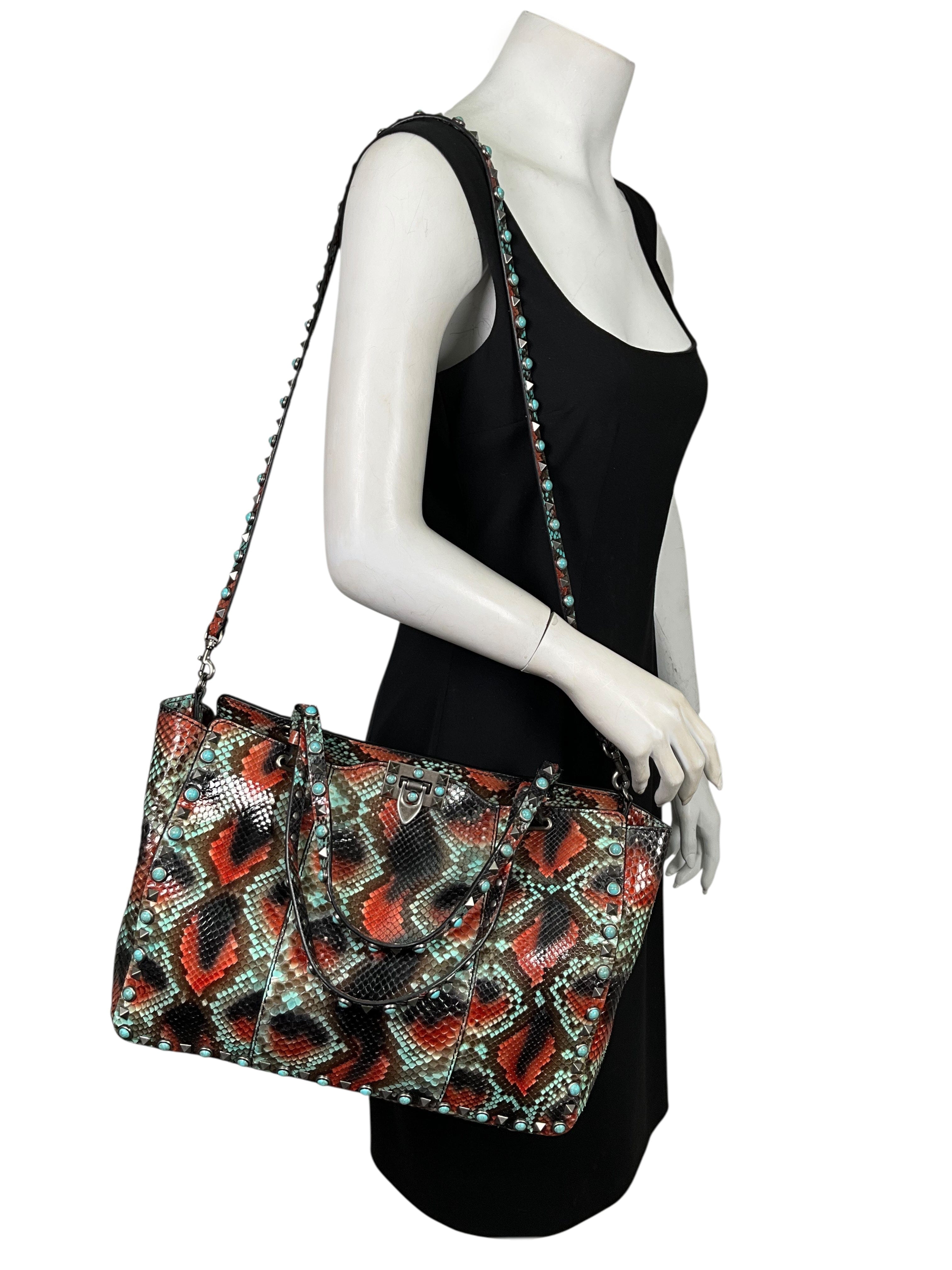 Valentino Garavani Medium Python Rockstud Bag