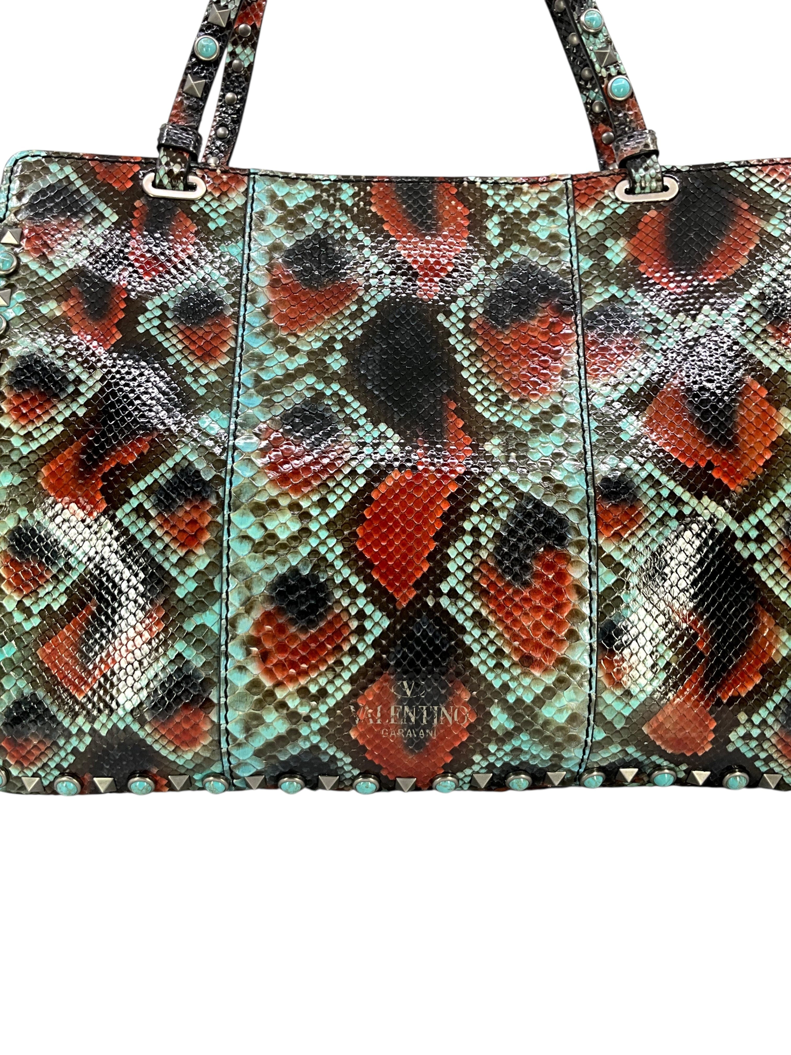 Valentino Garavani Medium Python Rockstud Bag