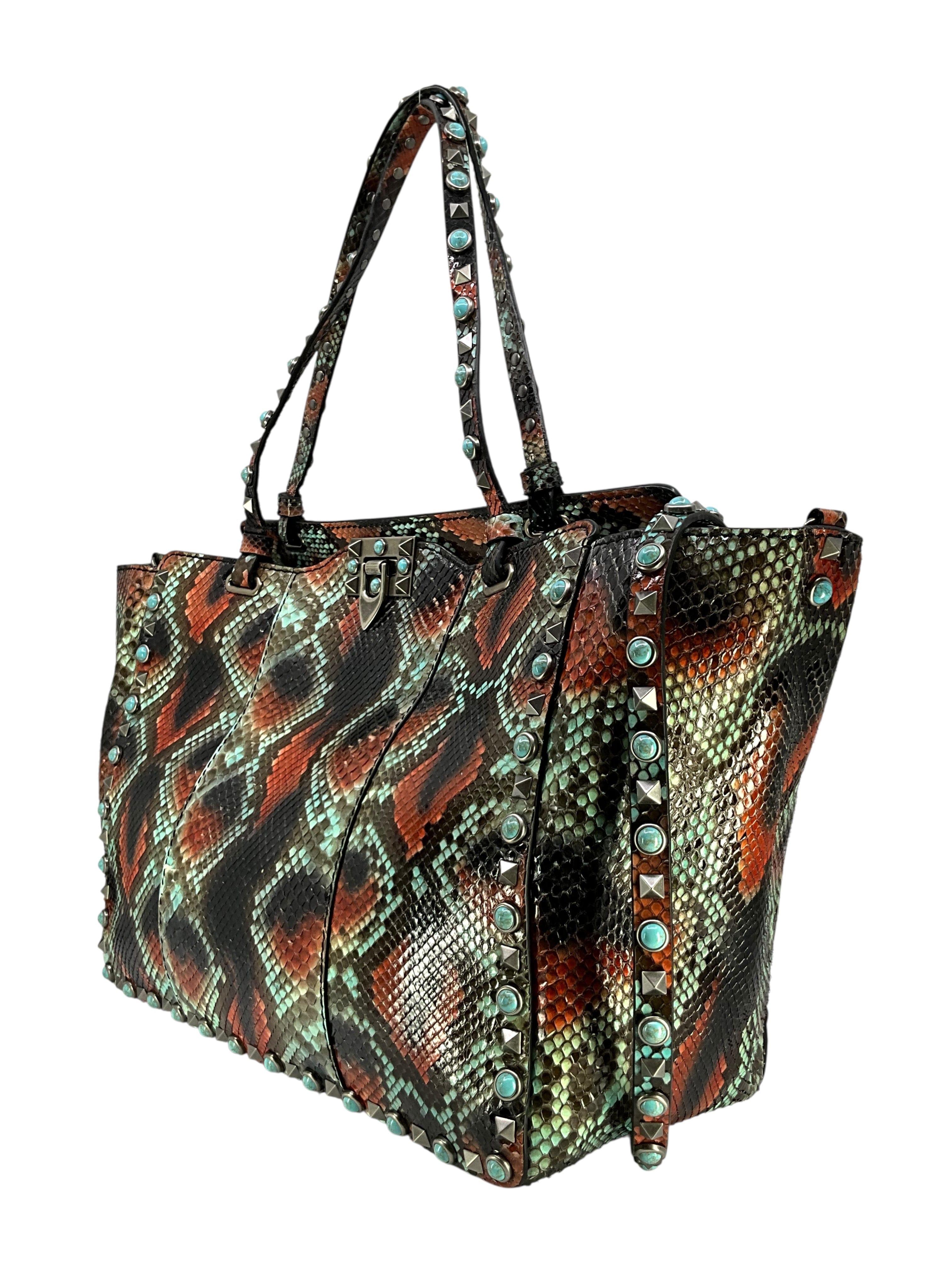 Valentino Garavani Medium Python Rockstud Bag