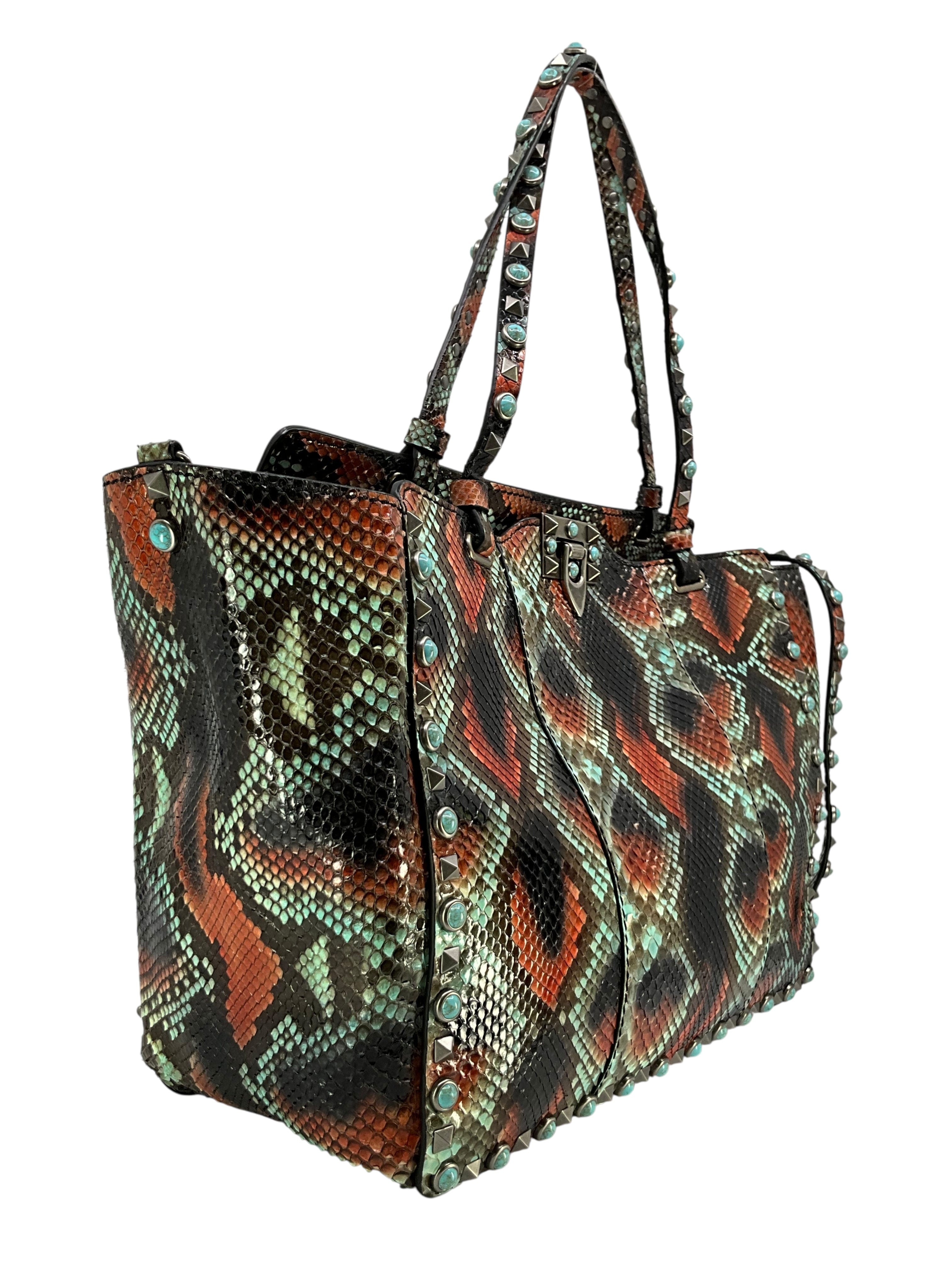 Valentino Garavani Medium Python Rockstud Bag