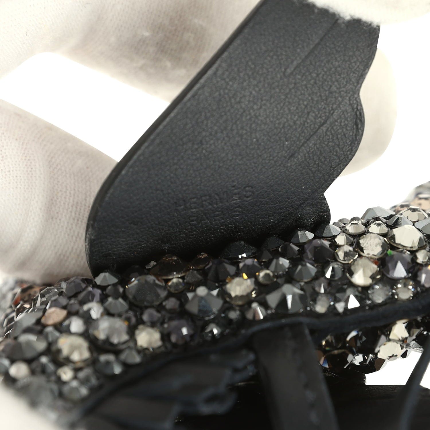 Hermes Custom Black Swarovski Crystal Hermes Bedazzled Pegase Rodeo Bag Charm PM Black Milo Lambskin