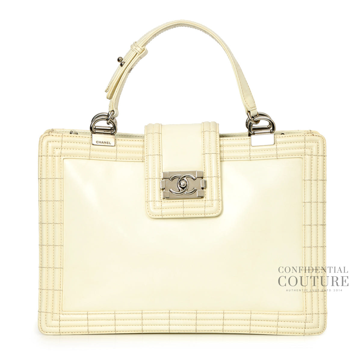 Chanel Boy Off White Reverso Large Flap Bag