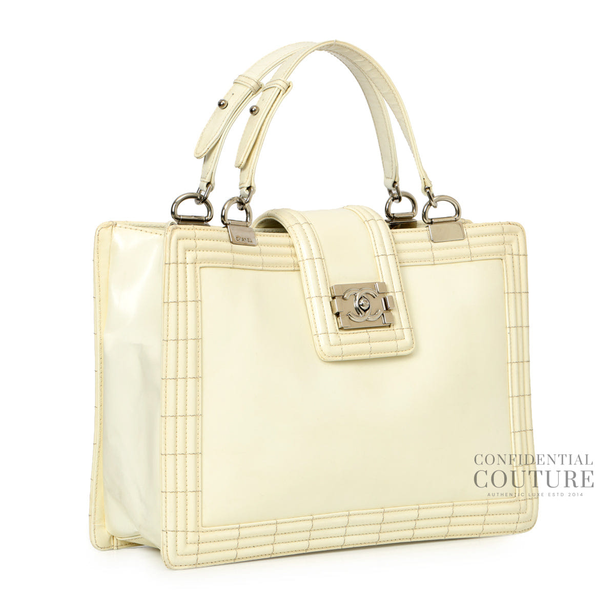 Chanel Boy Off White Reverso Large Flap Bag