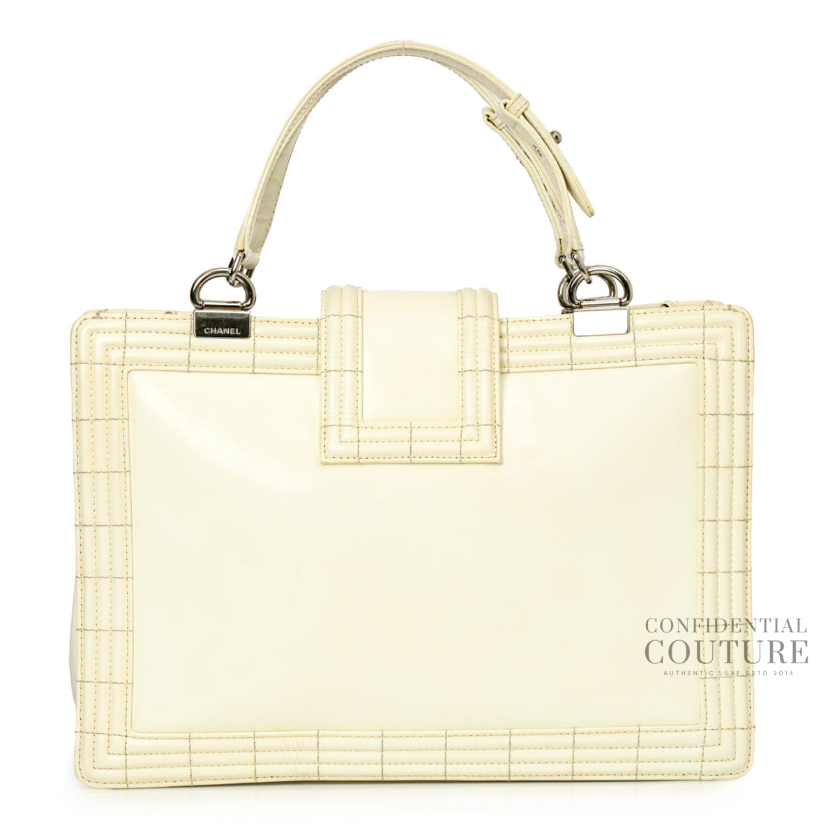 Chanel Boy Off White Reverso Large Flap Bag