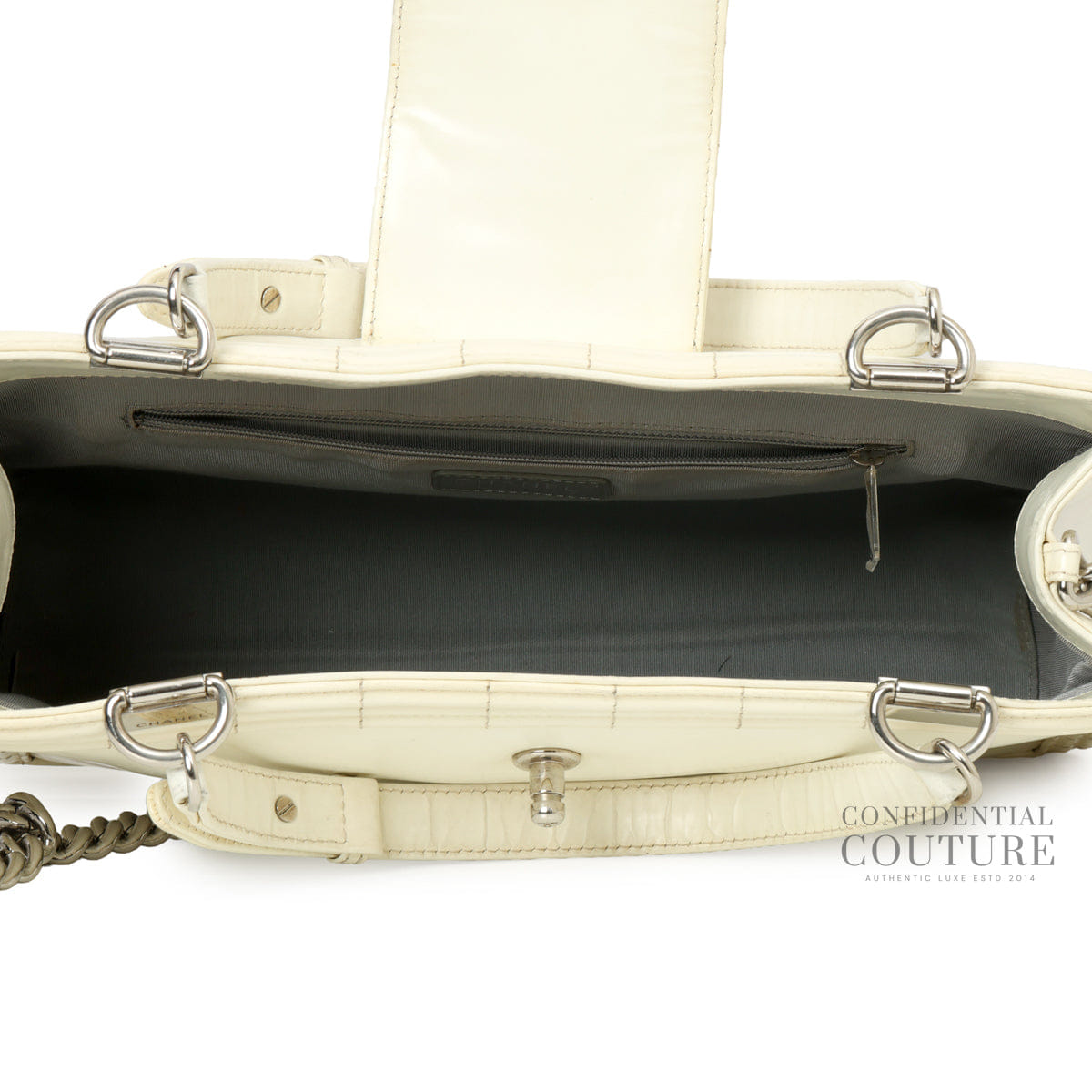 Chanel Boy Off White Reverso Large Flap Bag