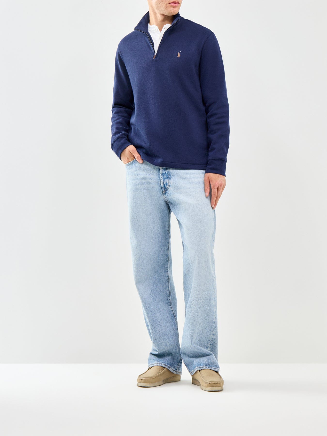 Polo Ralph Lauren Ribbed Cotton 1/4 Zip Sweat