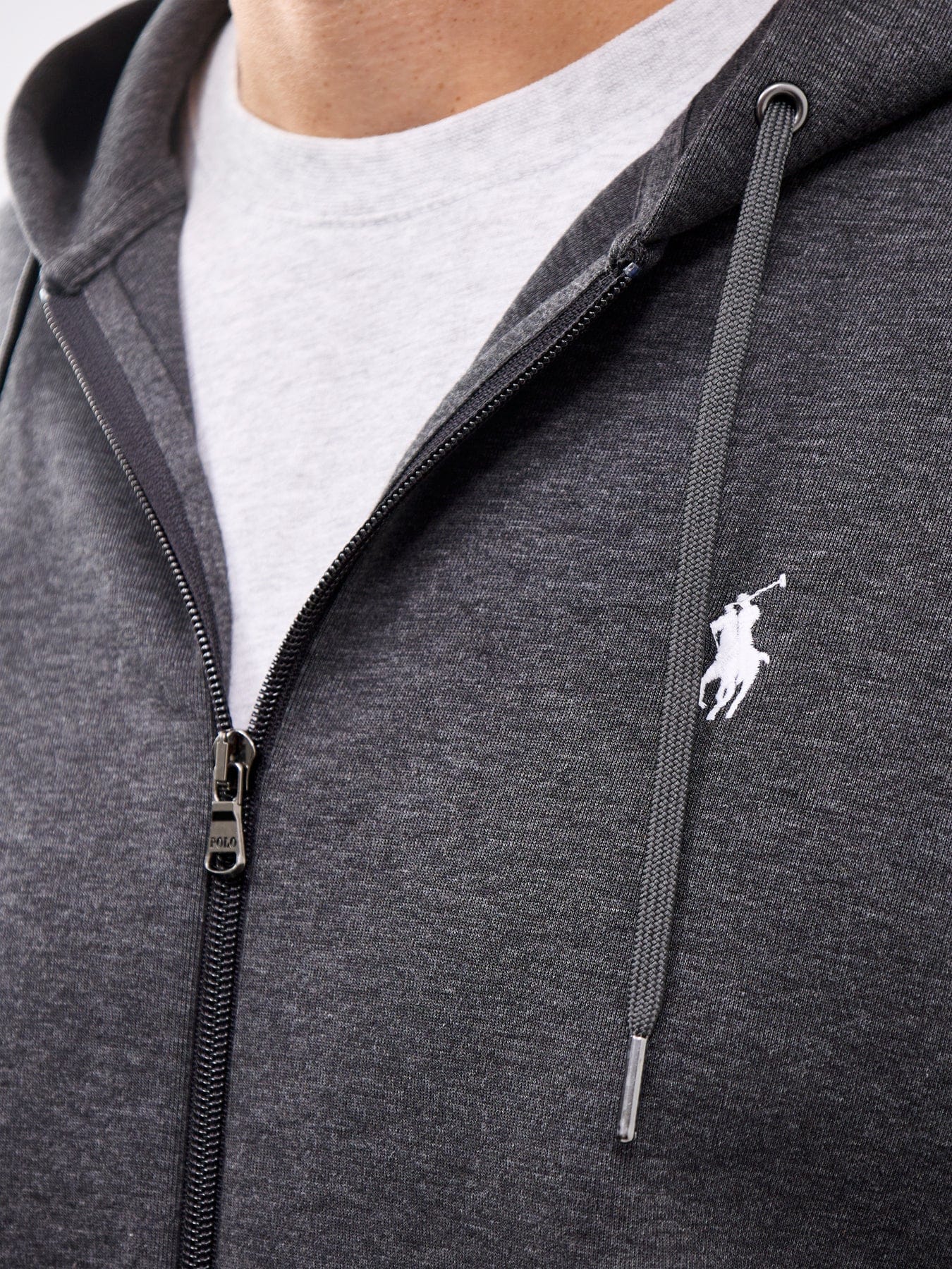 Polo Ralph Lauren Double Knit Zip Through Hoodie Grey