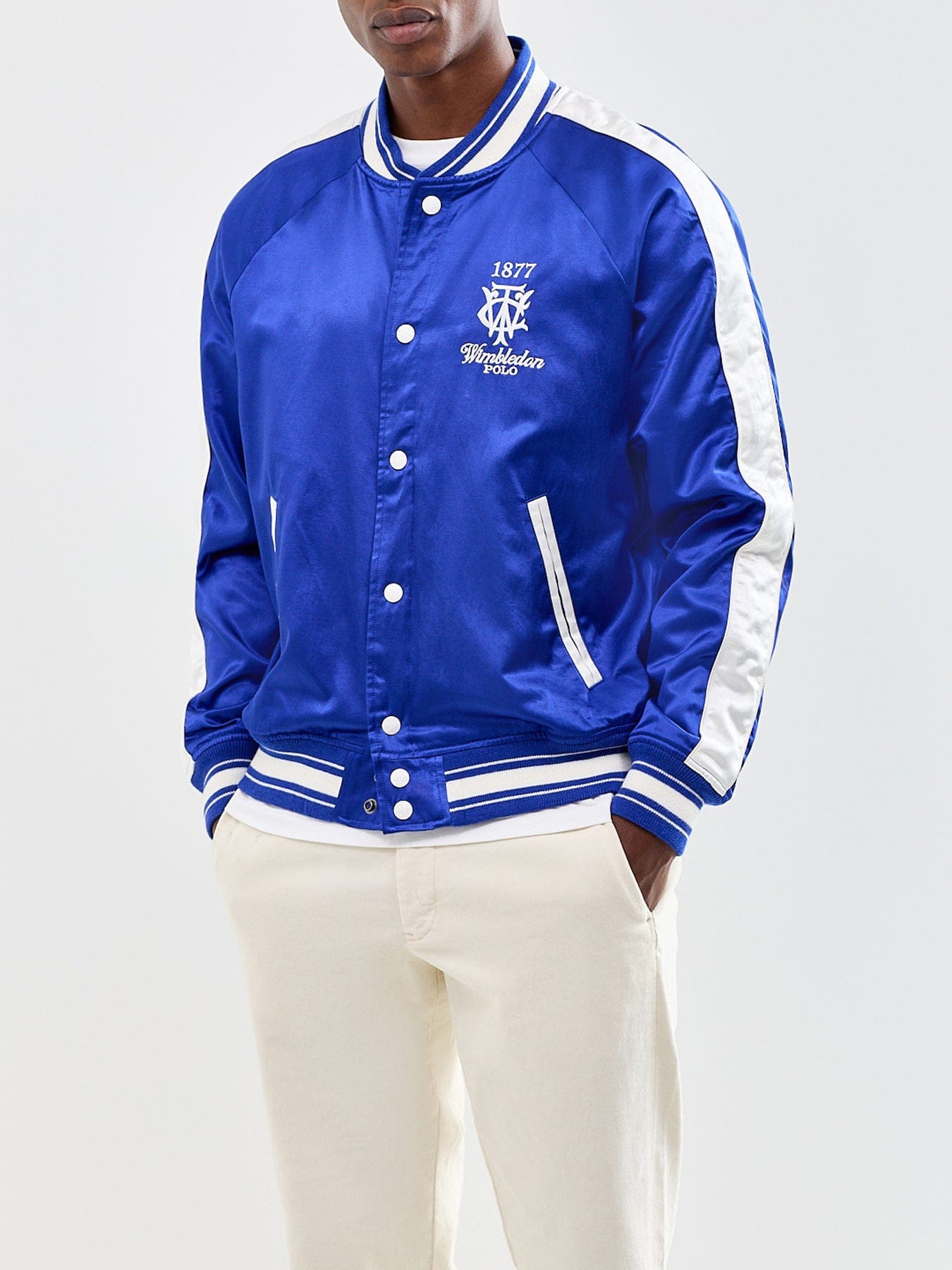 Polo Ralph Lauren Wimbledon Varsity Bomber Jacket Blue