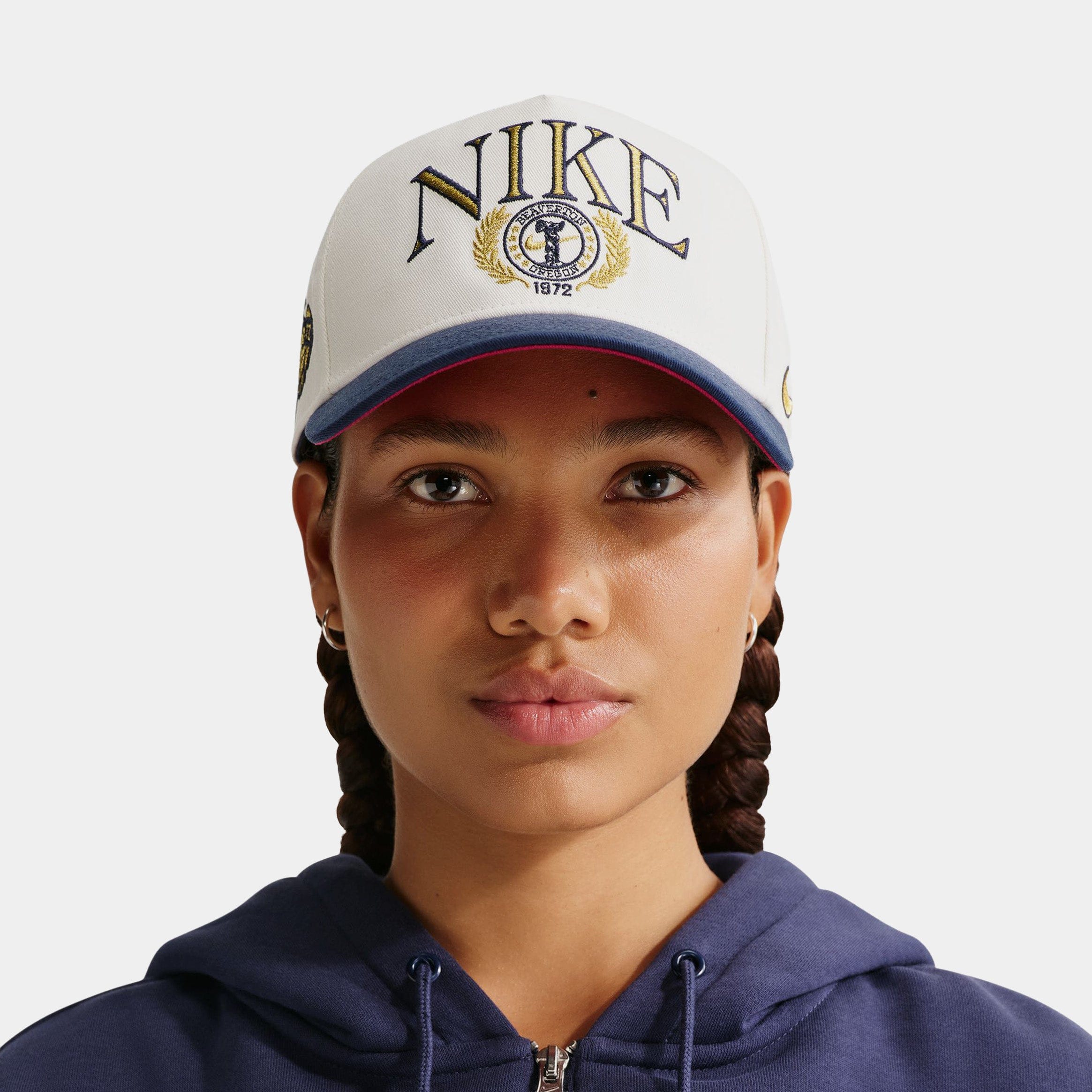 Nike Rise Structured A Frame Mens Hat (Sail/Midnight Navy/Team Crimson)