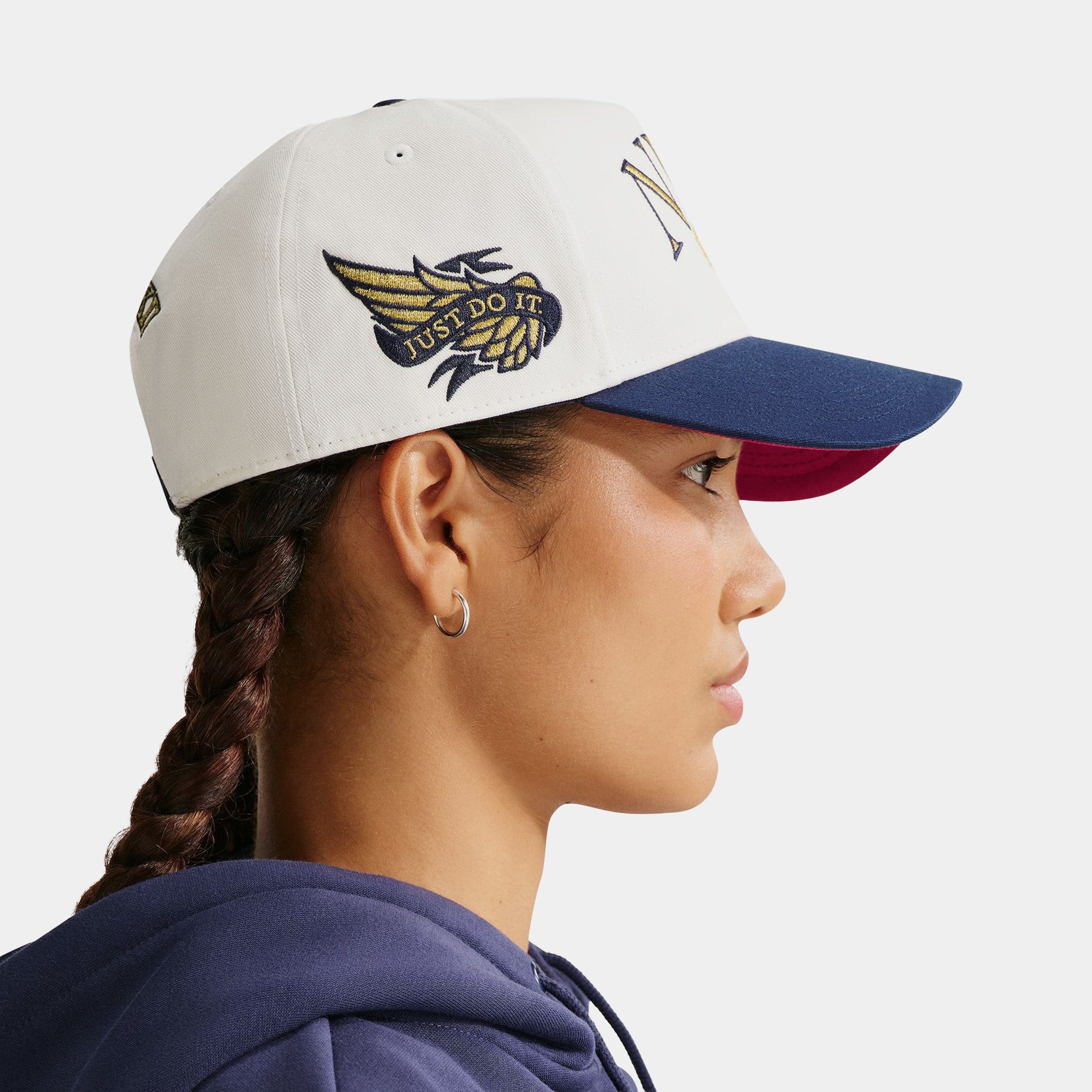 Nike Rise Structured A Frame Mens Hat (Sail/Midnight Navy/Team Crimson)