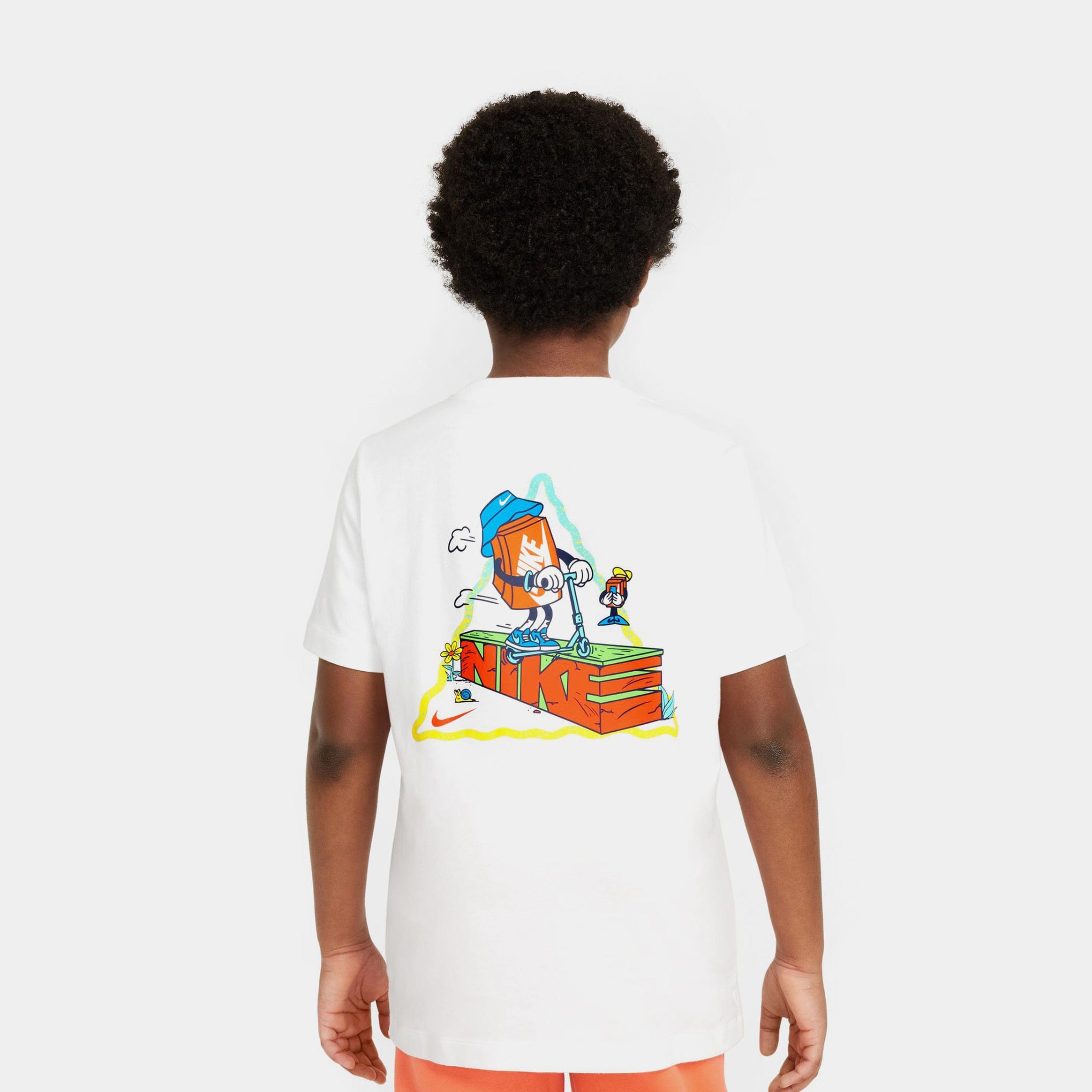 Nike NSW Boxy Scooter T-Shirt Grade School Short Sleeve Shirt (White)