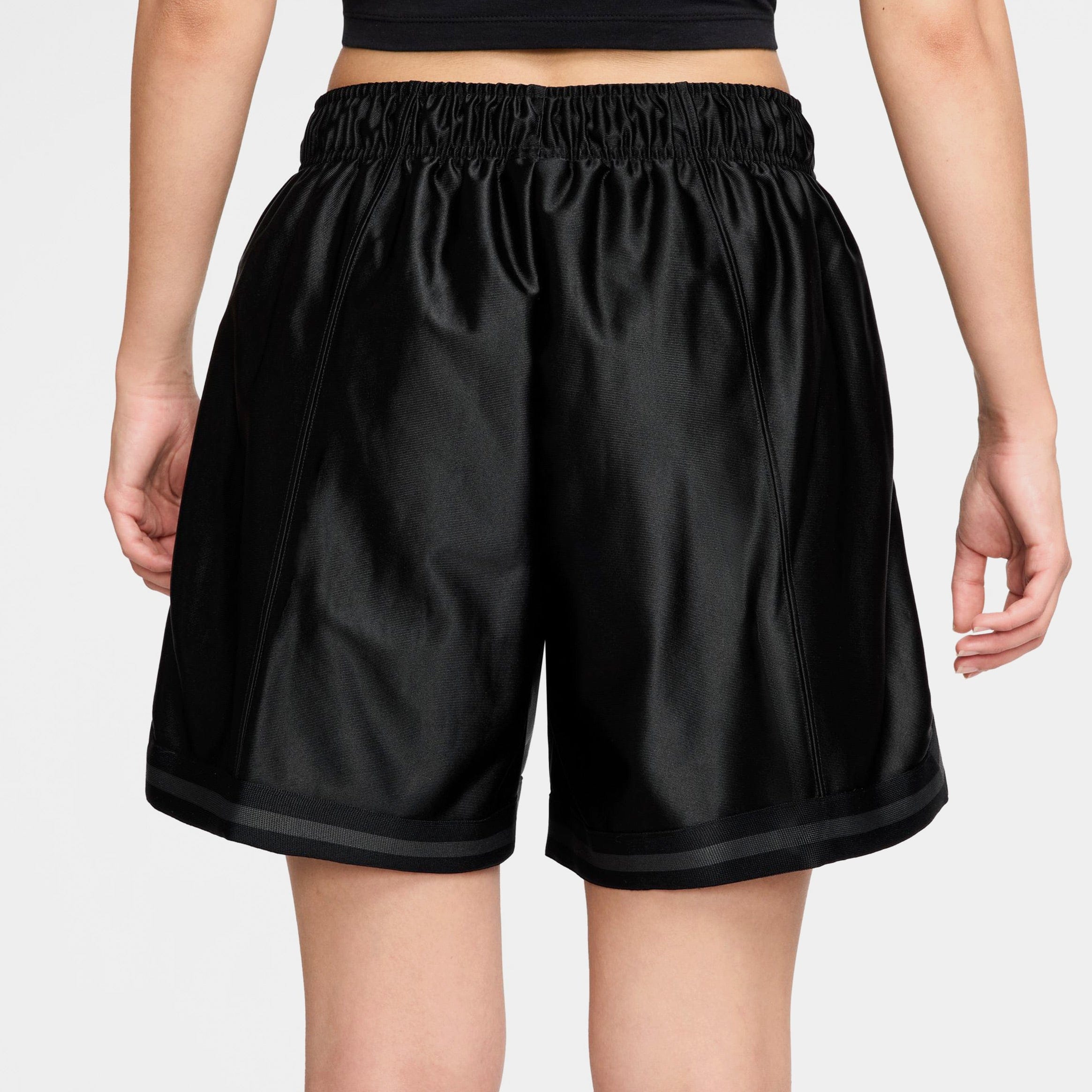 Nike Loose 6" Mid Rise Satin Womens Shorts (Black/Anthracite/Anthracite)
