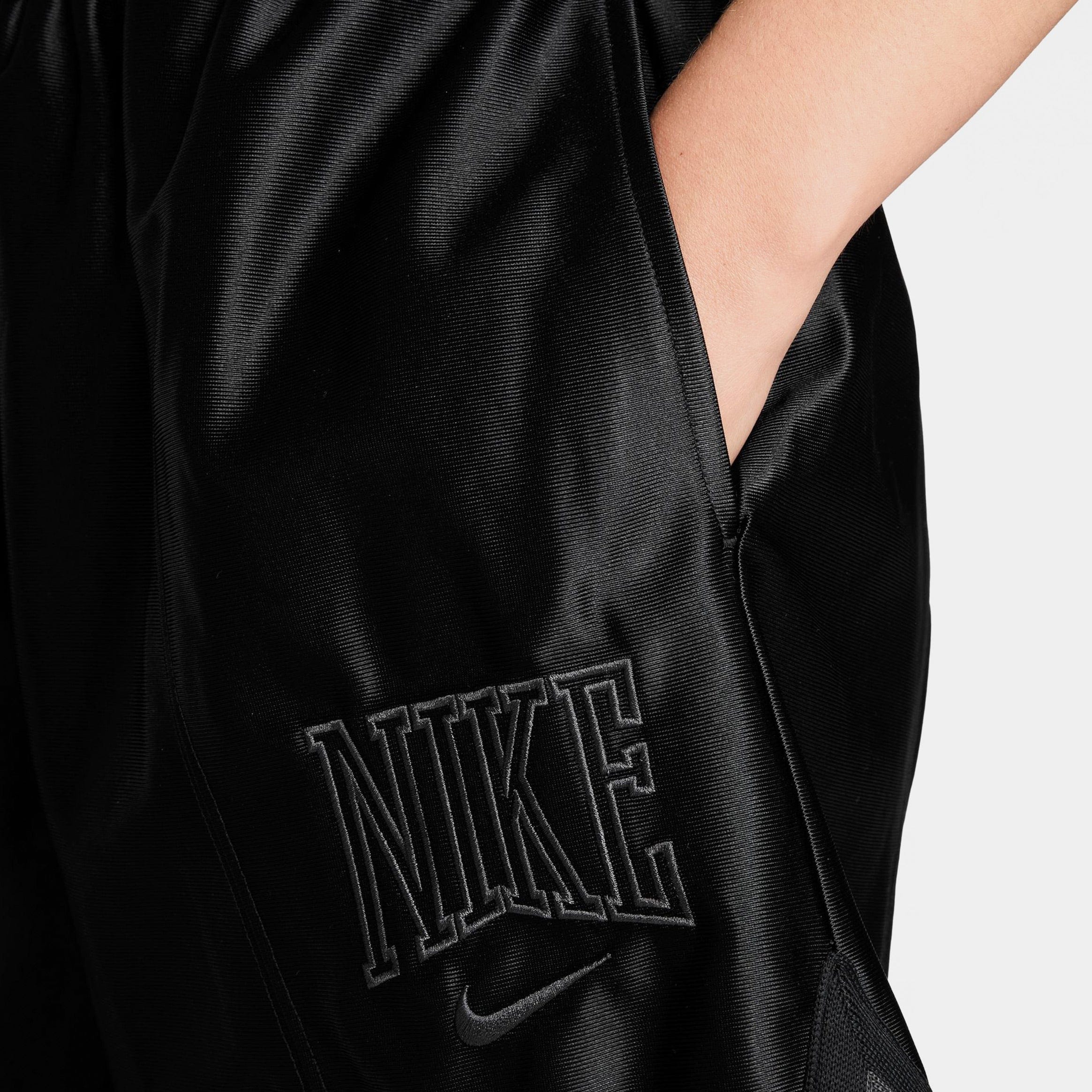 Nike Loose 6" Mid Rise Satin Womens Shorts (Black/Anthracite/Anthracite)