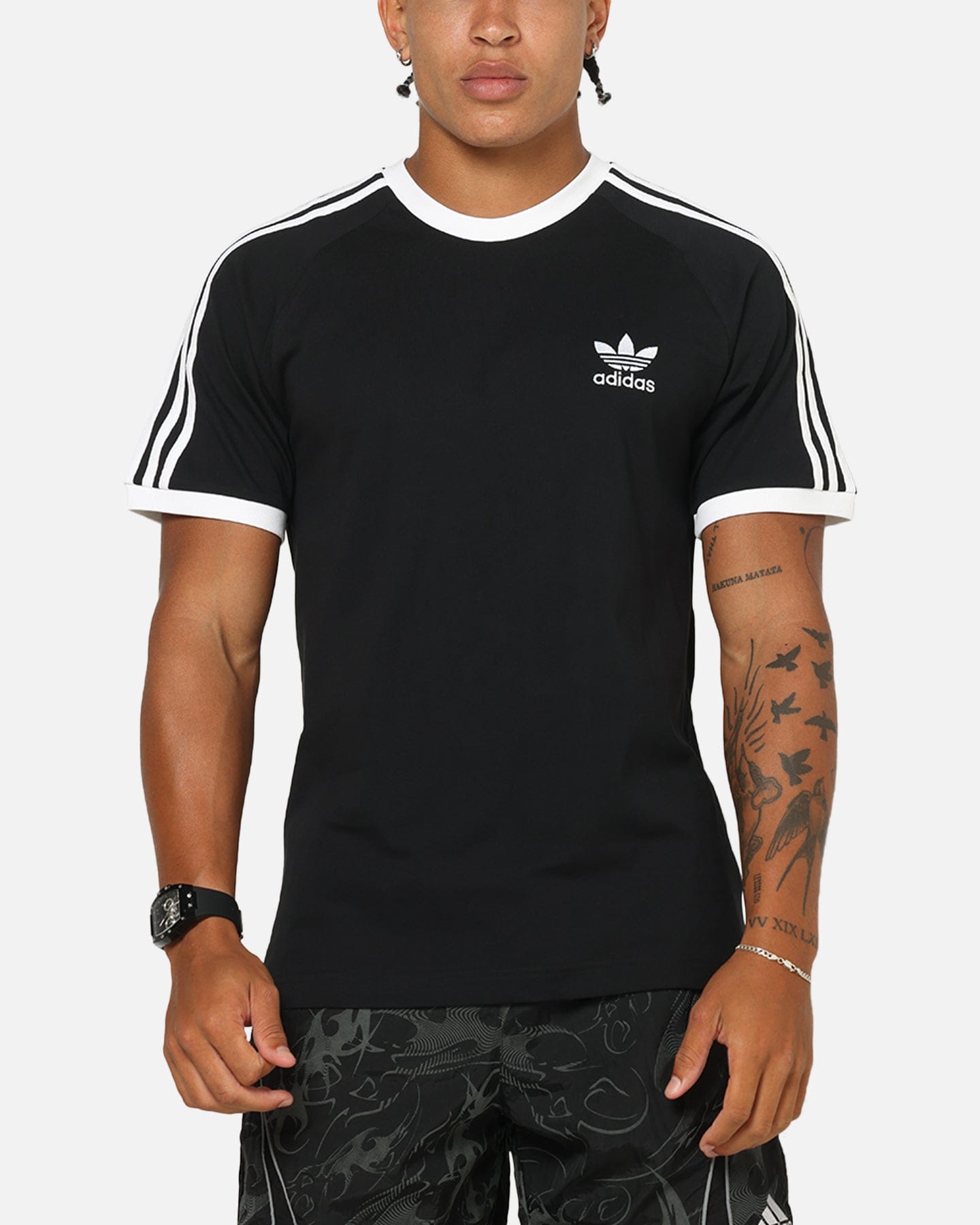 adidas Classics 3 - Stripes T - Shirt Black