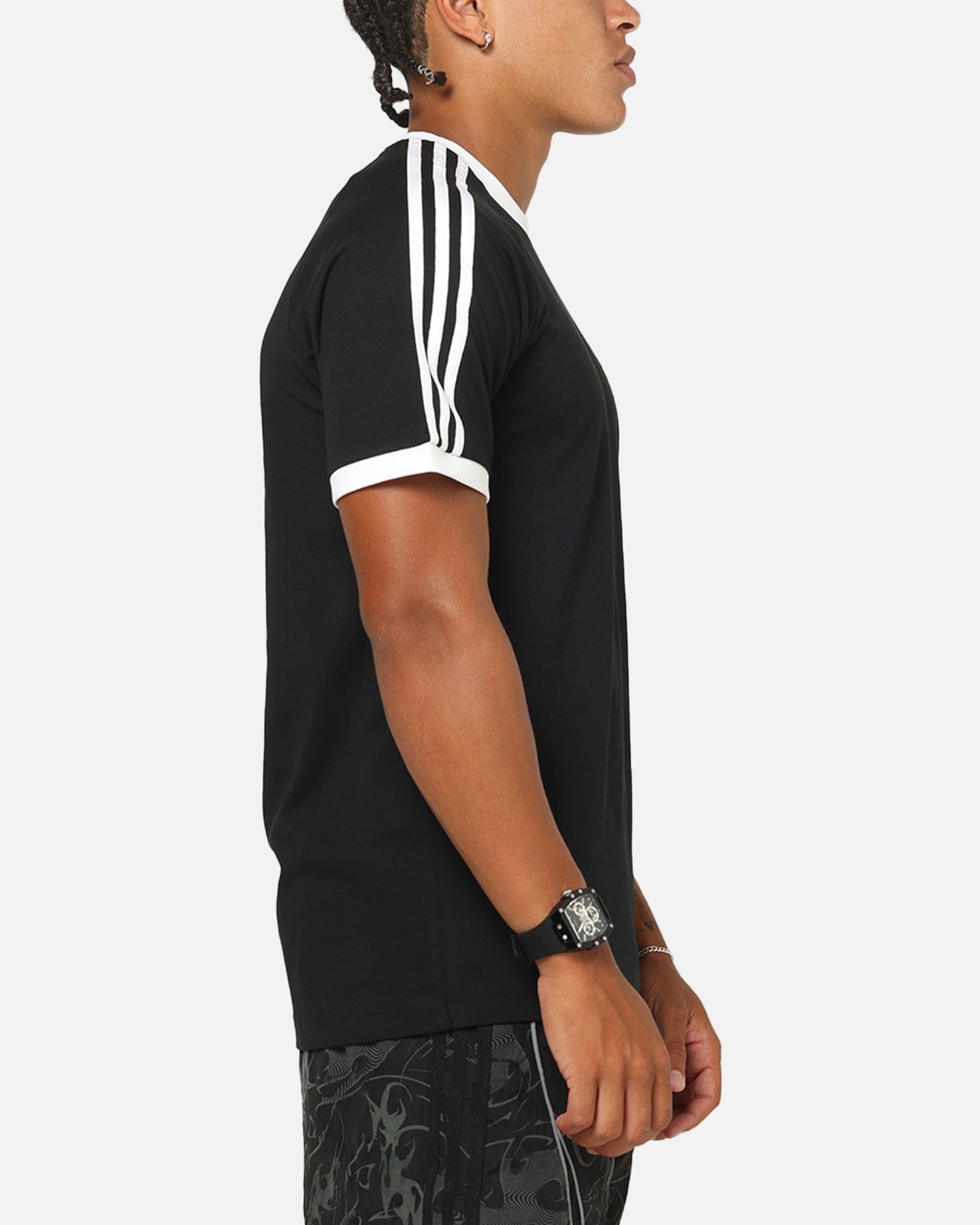 adidas Classics 3 - Stripes T - Shirt Black